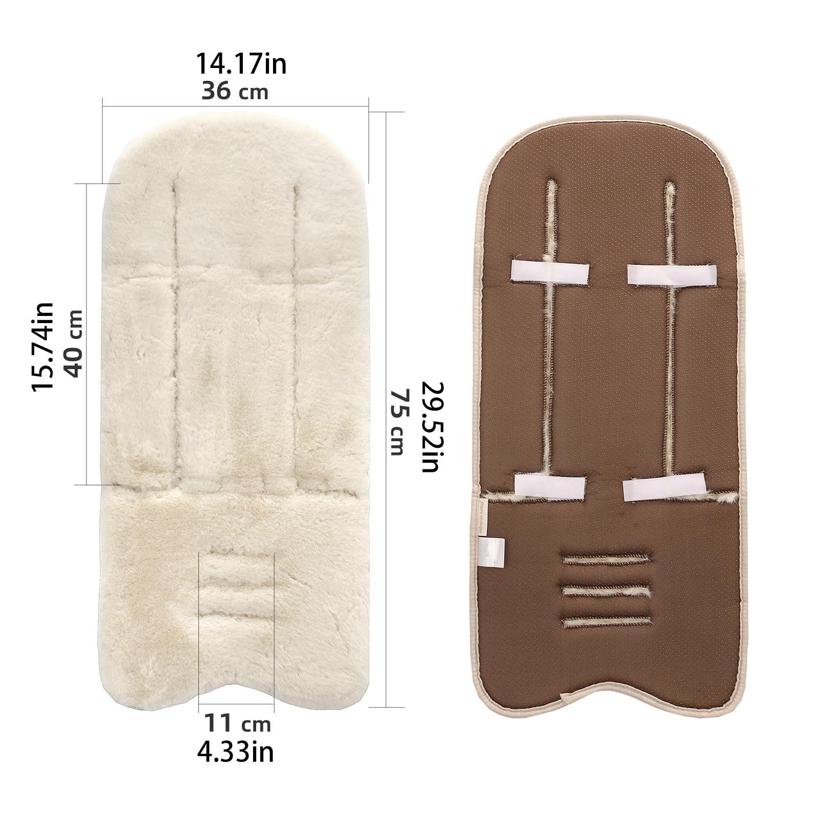 Baby Stroller Plush Mat Seat Liner/Water-Resistant and Comfortable/Easy Stroller Attachment/Baby Cart Cushion Soft Thickened Baby Stroller Cushion Sponge Sleeping Mat, 29.9inx14.6in Pale Mauve