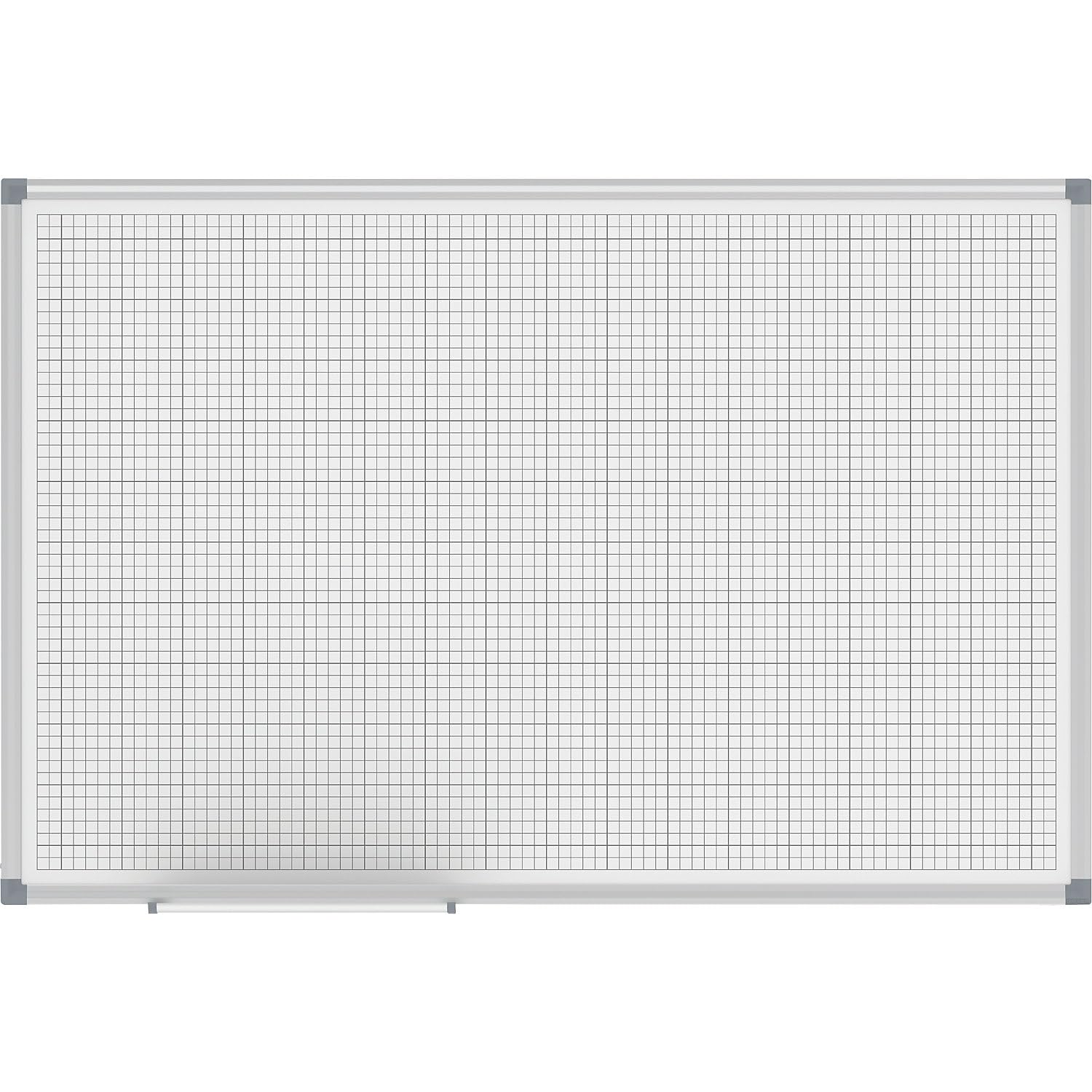 MAUL Tablica biała MAULstandard 60x90 cm z ramą aluminiową | kratka 10x10 mm do planów, magnesy zawsze pod ręką, łatwe ścieranie po spotkaniu, półka na markery