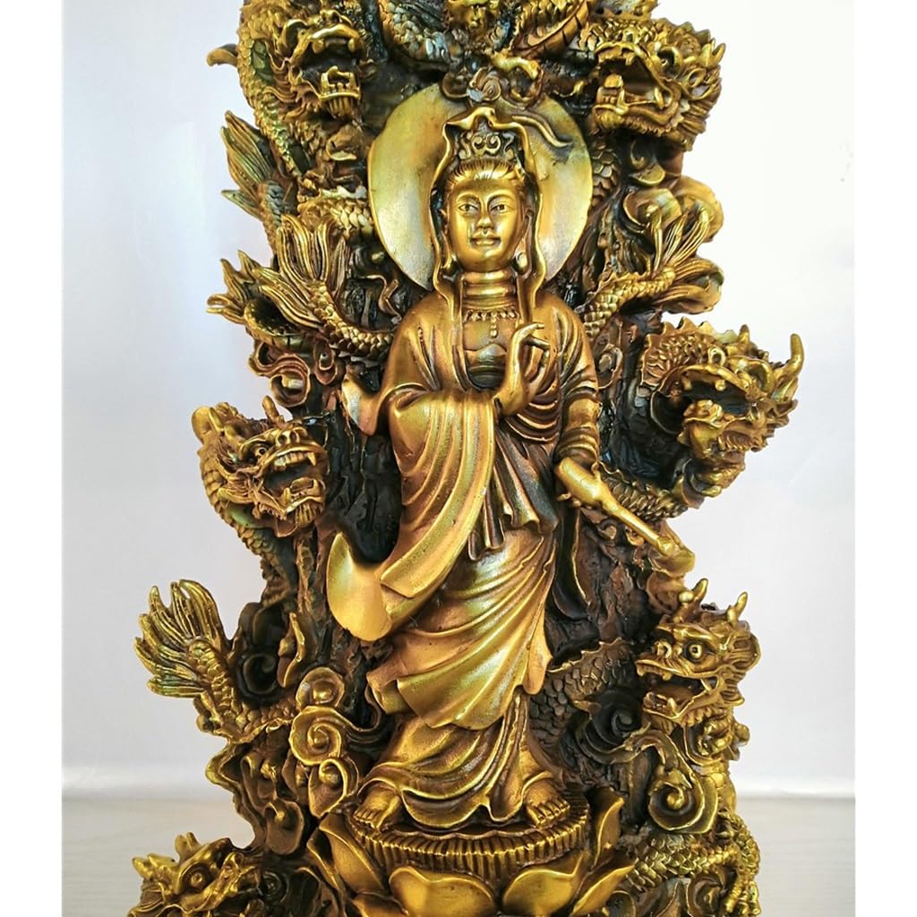 Posąg Buddy do wnętrz Mosiądz Joga Dekoracja do domu Kult Medytacja Pokój Bodhisattwa Statua Zen Ozdoby Dekoracyjne Ornamenty Medytująca Figurka Buddy Rzeźba