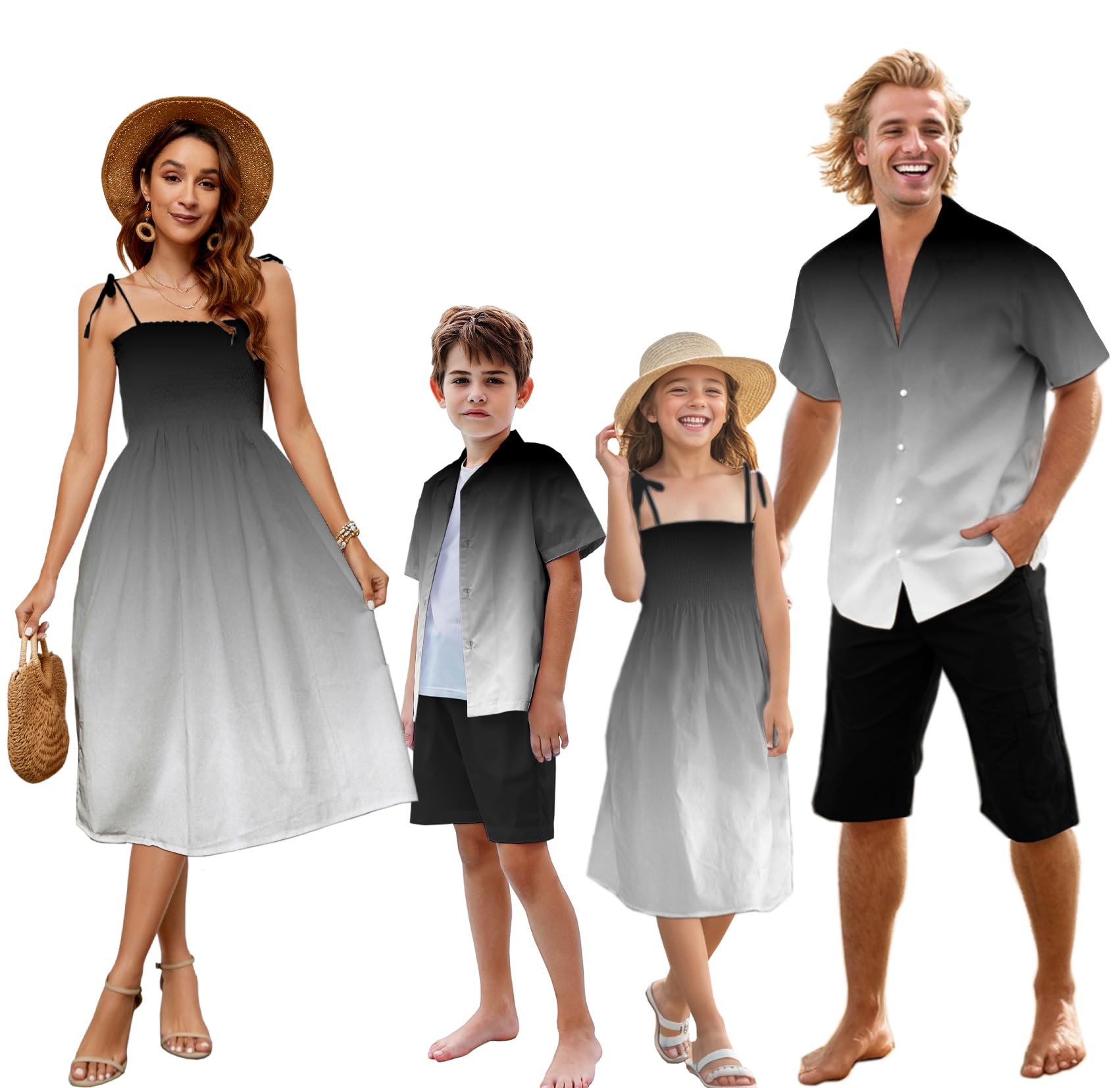 SANGTREE Family Matching Hawaiian Outfits , Casual Beach Travel Clothes ，Vacation Clothing Set for Women &amp; Men &amp; Girls &amp; Boys