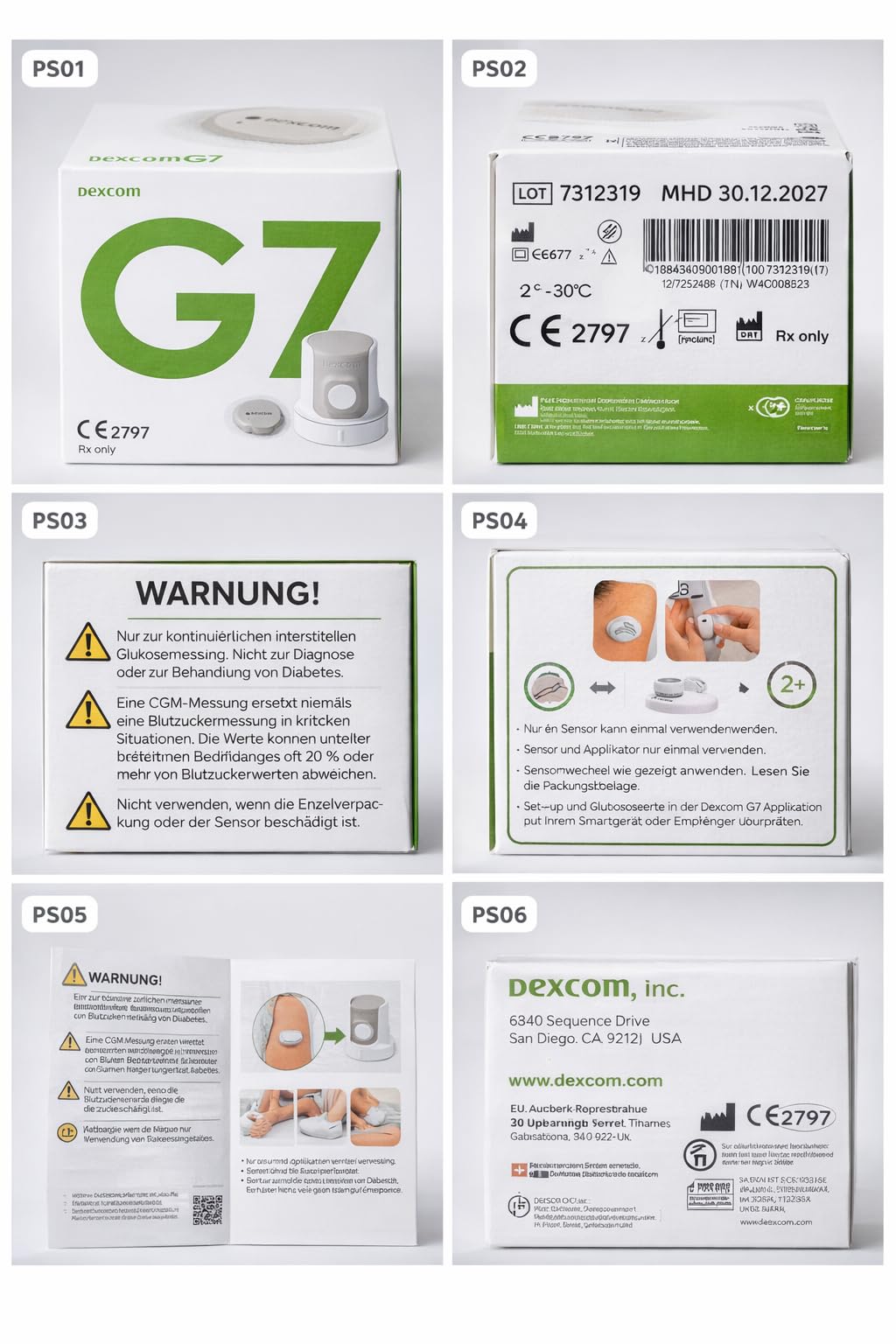 G7 dexcom Sensor 1 St Blutzucker Diabetes G 7 Applikator 1 pieces