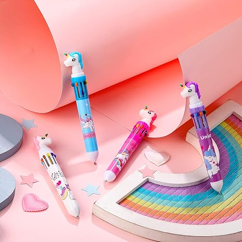 Miniatura 4 de Jetec 24 bolígrafos de unicornio 10 en 1, multicolor, retráctiles, con tinta de gel retráctil, para niños, oficina, escuela, regalo