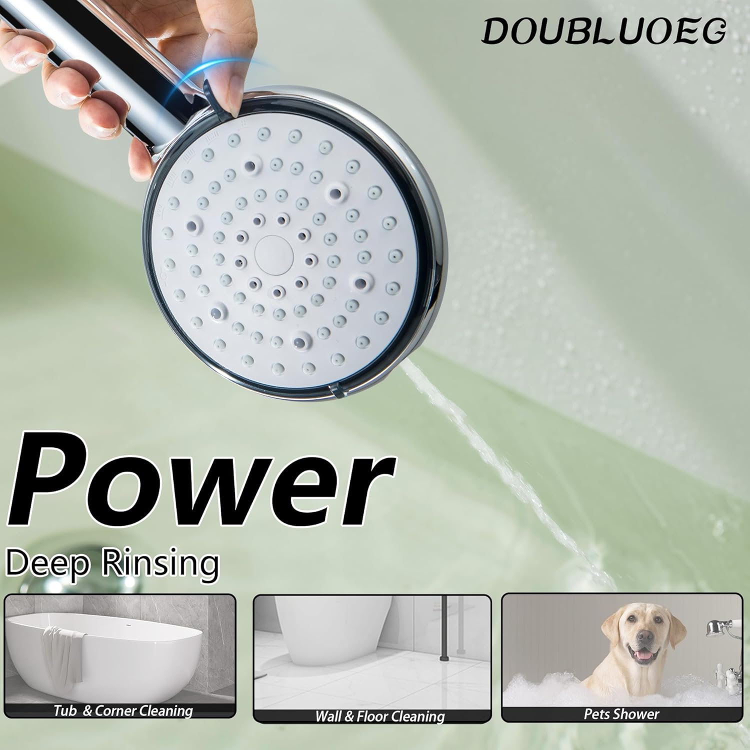 Tub Spout with Diverter, 6 Settings Handheld Shower, Bathtub Faucet with Sprayer, Chrome