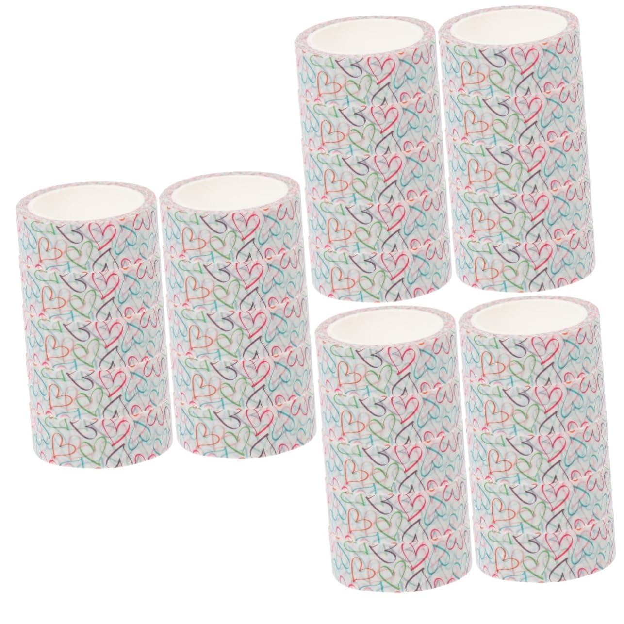 Housoutil 3 Sätze Bunte Herzmuster Klebeband Dekoratives Washi Tape Für Scrapbooking Diy Und Bastelprojekte Vielseitig Einsetzbar Und Einfach Zu Handhaben 10 Rollen * 3