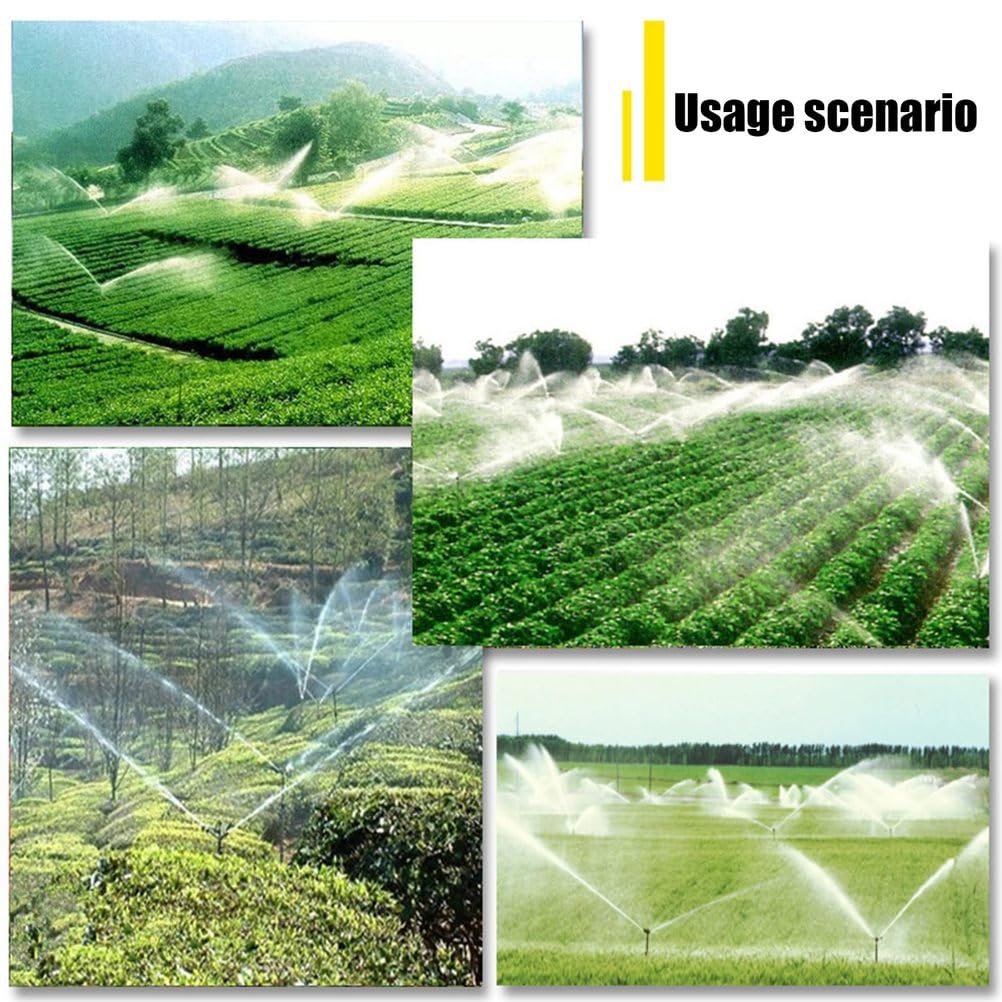 Irrigatore per Fattoria, Sprinkler Rotante a 360° per Ampia Area, Annaffiatura Uniforme, con 3 Ugelli di Ricambio, per Pascolo, Polvere e Irrigazione Agricola