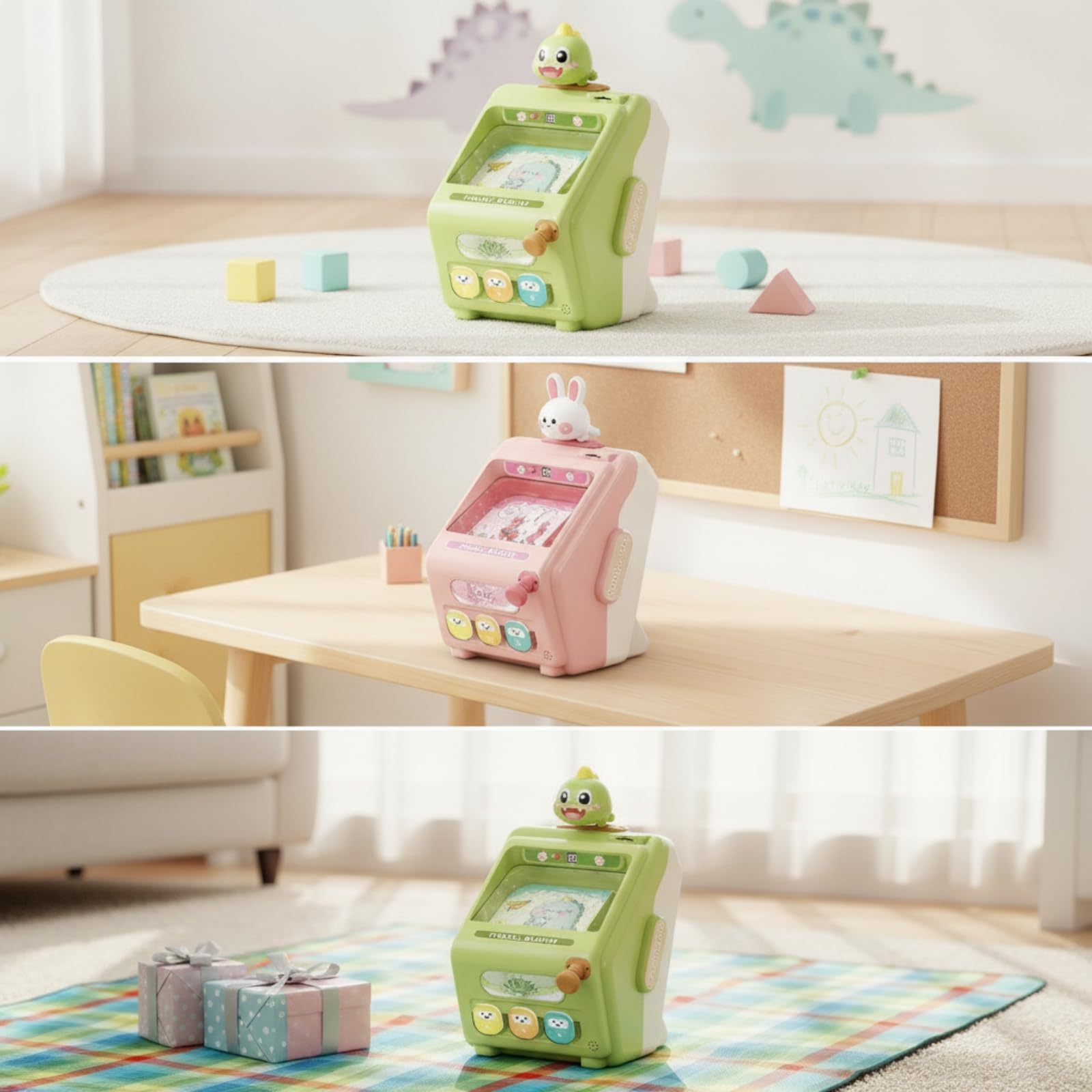 Jeu d'Adresse pour Enfants avec Machine à Billes Table à Commans Avant et Afficheur Numérique pour Divertissement Éducatif Adapté aux Activités Groupe en Intérieur, Machine À Billes Lapin