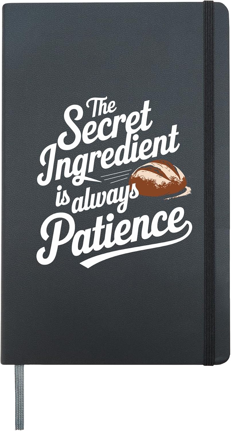 Starter Bread Baking Bakery Sourdough Starter Baker Hardcover Journal, Black