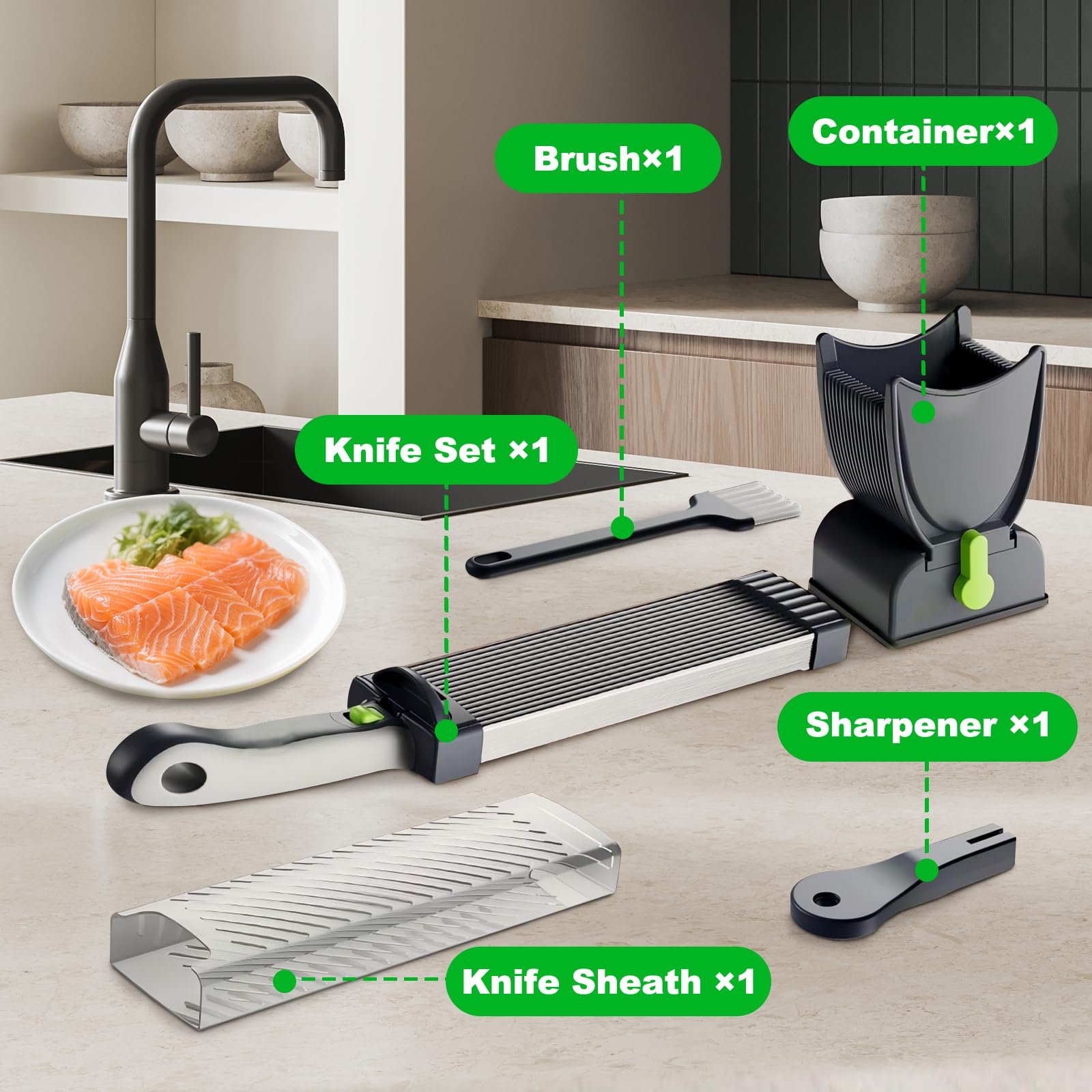 Fresh Meat Slicer mit fach Dickeneinstellung,Edelstahl Fleischschneidemaschine für Frisches Rohes Fleisch,Fisch,Gemüse,Mit 2 Klingen, Saugfuß & Bürste
