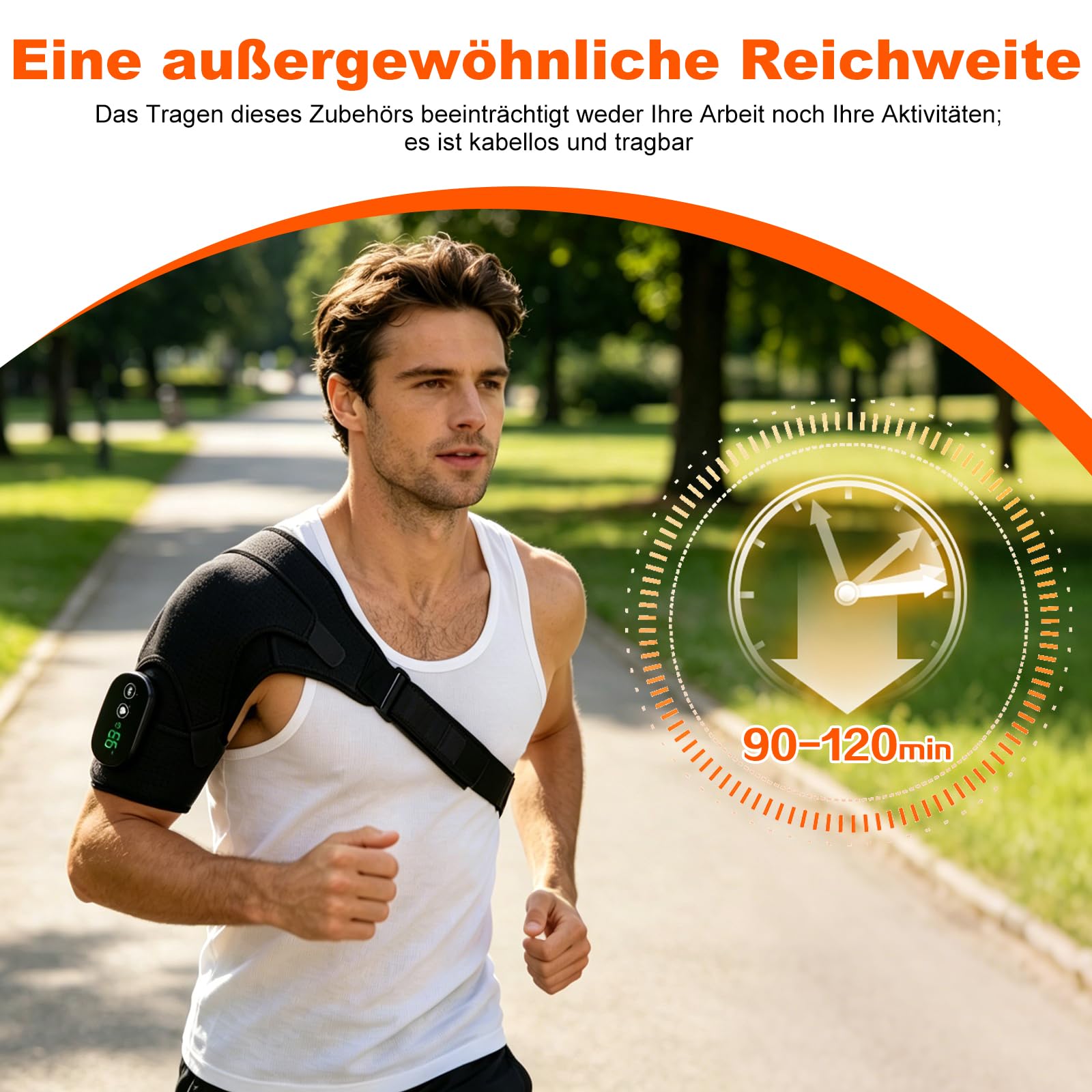 3-in-1 Schultermassager und Schulterheizungspolster mit Massage mit 5 Heizungsstufen und 5 Vibrationsmodi, 5000mAh-Batterie für langlebige Leistung und verstellbarem Design