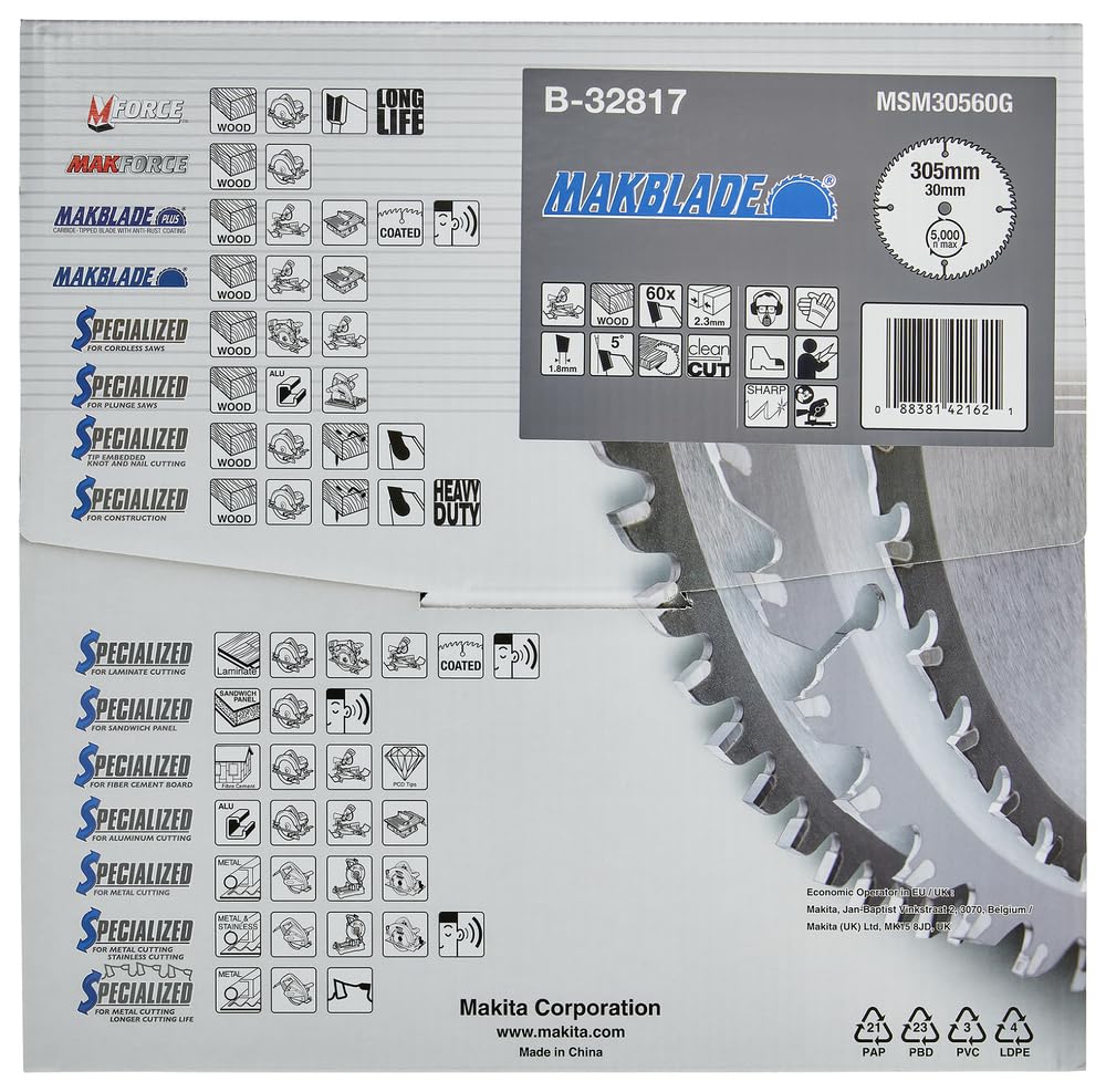 Makita B-32817 Lama Sega Circolare T.C.T. 305x30mm 60T Legno