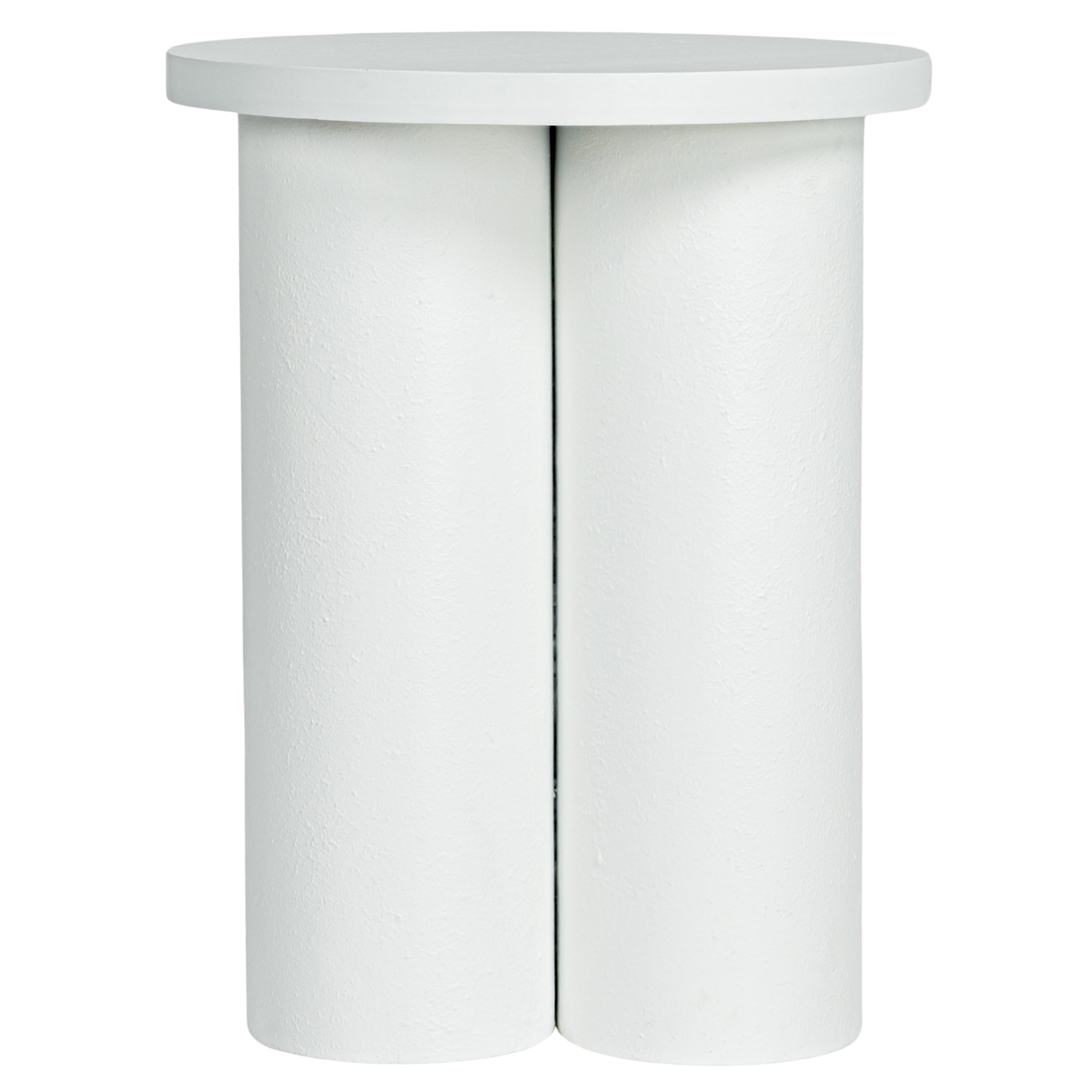 Creative Co-Op Round 3-Column End Table, White