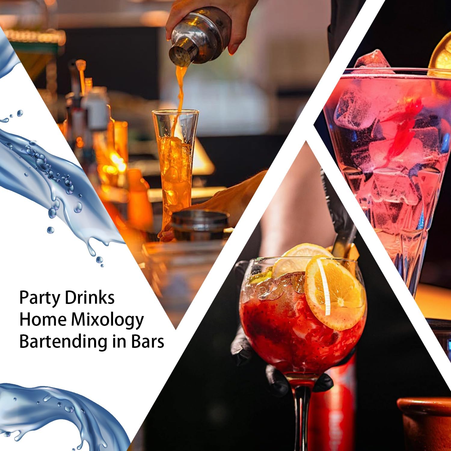 6 PCS Bar Tool Set Stainless Steel Cocktail Shaker Kit With Muddler, Double Jigger, Mixing Spoon, Strainer & Matte Round Stand Bartender Essentials Barware For Home Bar Party & Celebration