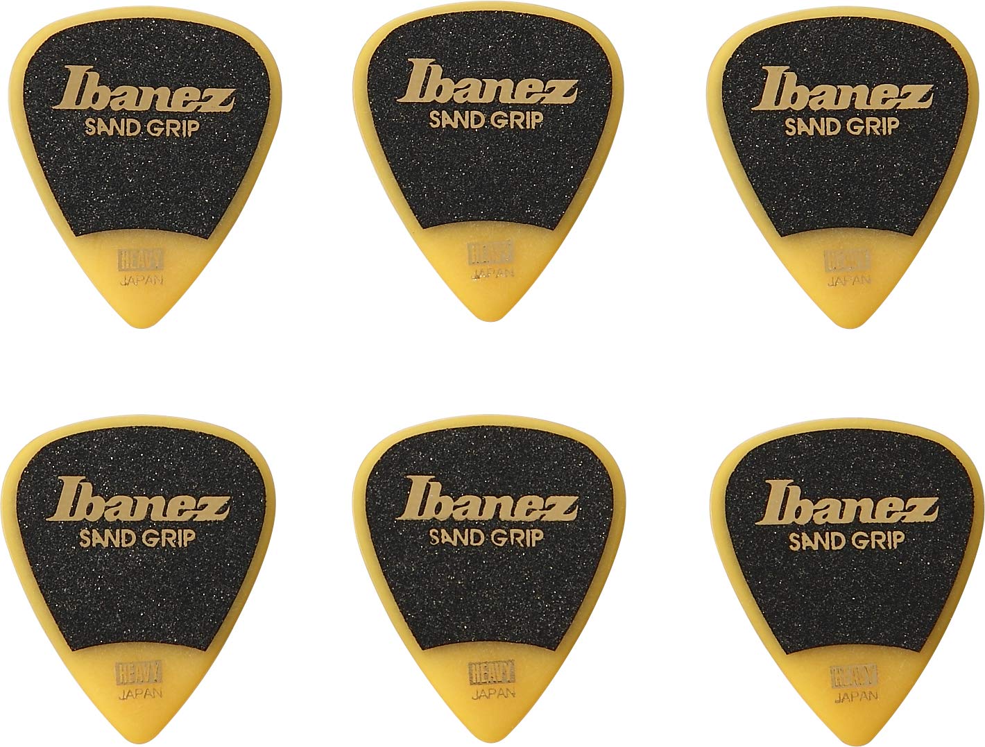 IBANEZ Grip Wizard Series Sand Grip Flat Pick - żółty 6 sztuk (PPA14HSG-YE)