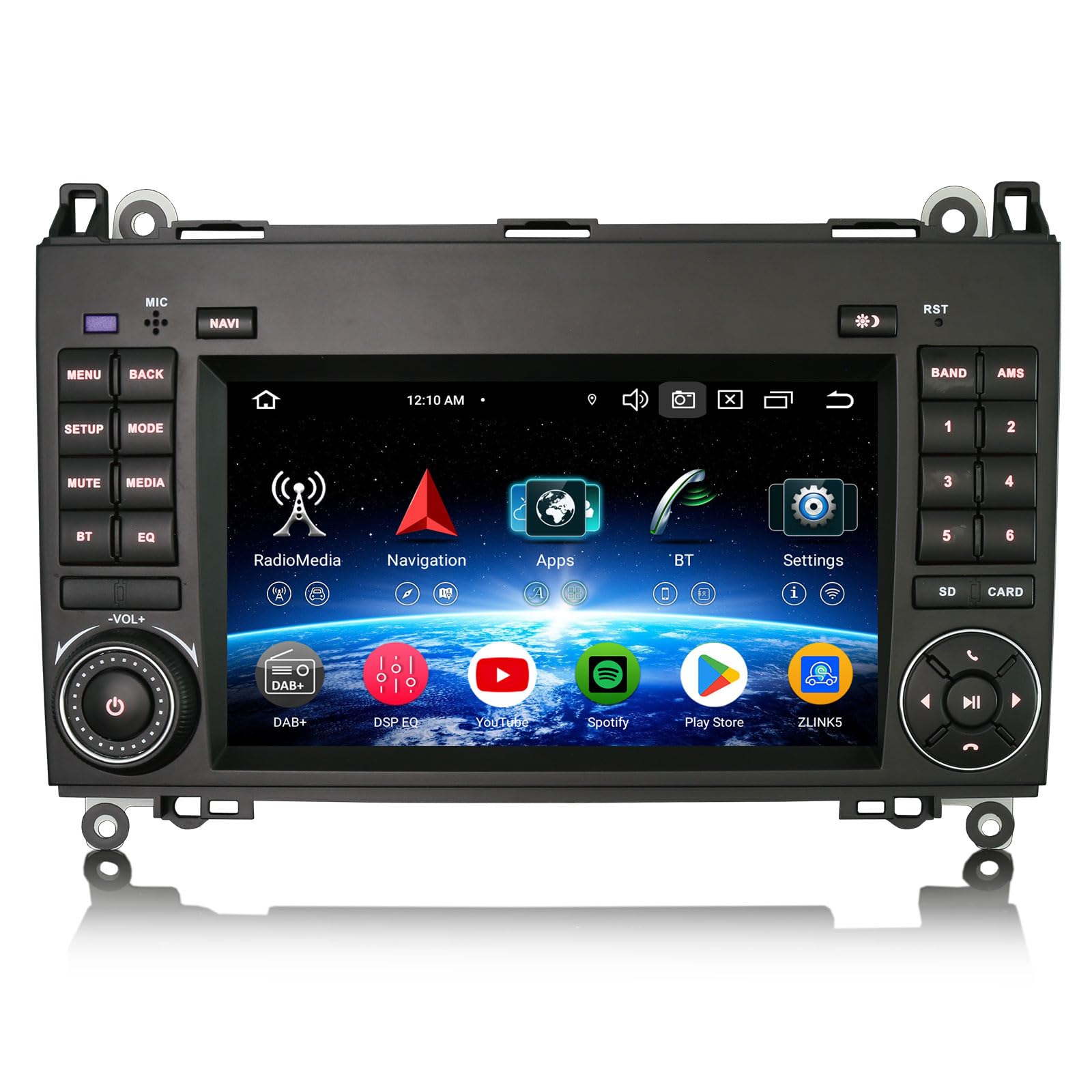 Erisin 7 Zoll 8-Kern 4GB+64GB Android 16 Autoradio Bluetooth mit GPS Navi für Mercedes A Klasse W169 B Klasse W245 Sprinter Viano W639 Vito VW Crafter CarPlay Android Auto DSP DAB+ WiFi RDS FM SWC