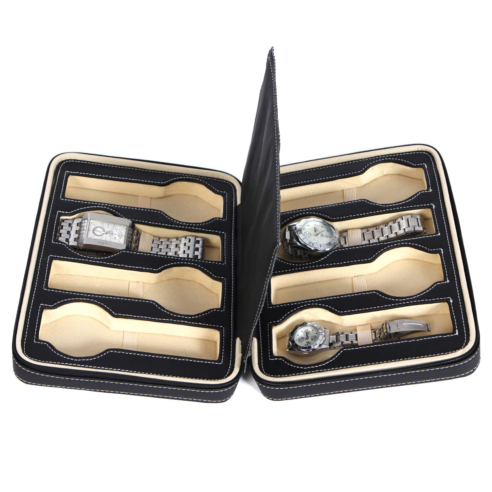 SONGMICS Scatola Porta Orologi Custodia per 8 Orologi JWB50B