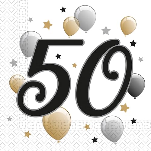 Procos MILESTONE 50 BDAY BALON&STR TWO PLY NPK 20CT