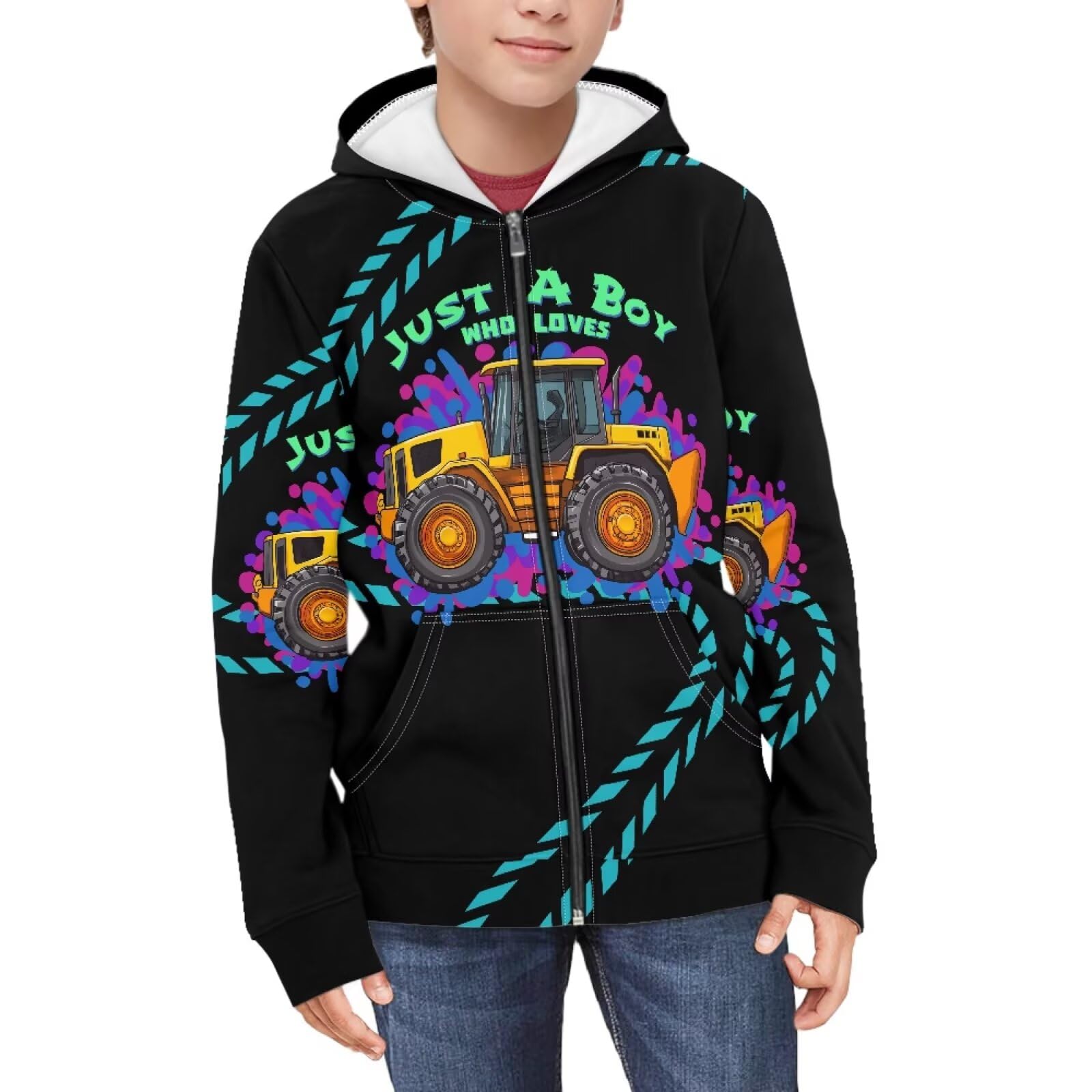 Sweat à capuche zippé garçon veste décontractée douce - 8