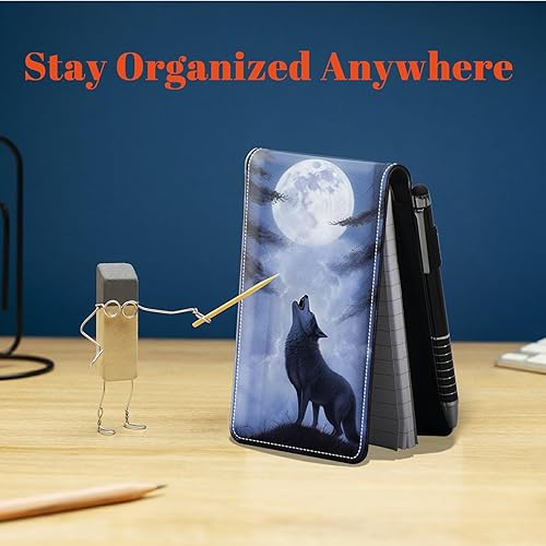 Miniatura 3 de Juego de 4 soportes para bloc de notas de tamaño de bolsillo, de piel sintética, mini bloc de notas con 2 bloc de notas pequeños y lápiz capacitivo,