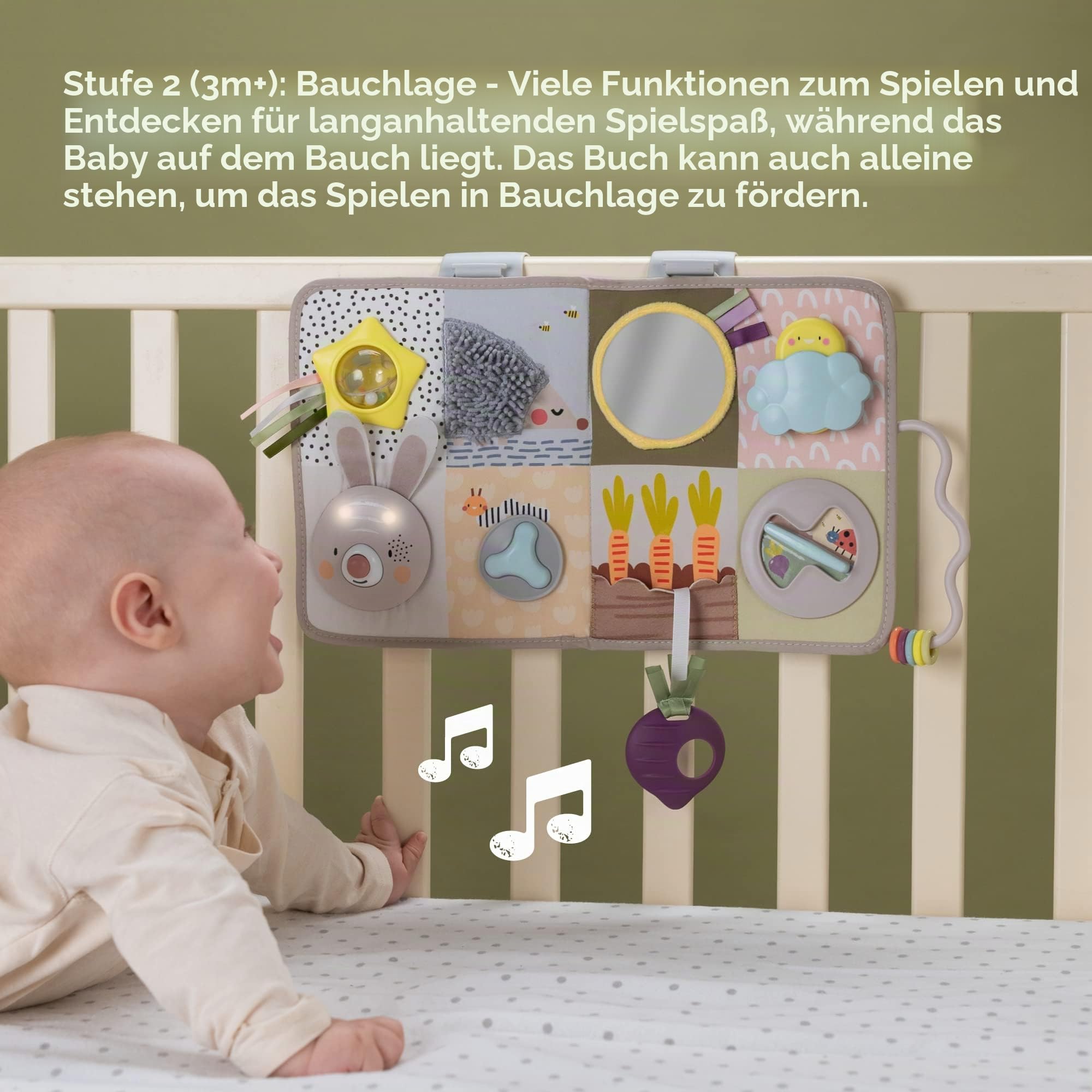 Taf Toys Urban Garden Entwicklungszentrum - Tummy Time Sensorisches Musik & Licht Spielzeug mit 13 Aktivitäten Geeignet für Jungen & Mädchen ab 0 Monaten