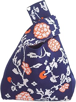 Kawn® Crochet Wrist Handbag for Women Wristlet Handbag Sleeve Knot Pouch Portable knitted breathable lightweight foldable Casual Small Purse Cute Tote Bag For Shopping, Dating, Travel