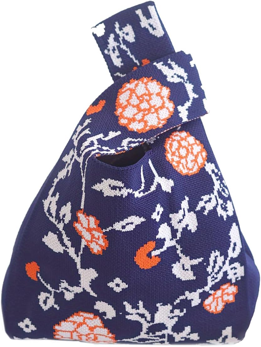 Kawn® Crochet Wrist Handbag for Women Wristlet Handbag Sleeve Knot Pouch Portable knitted breathable lightweight foldable Casual Small Purse Cute Tote Bag For Shopping, Dating, Travel