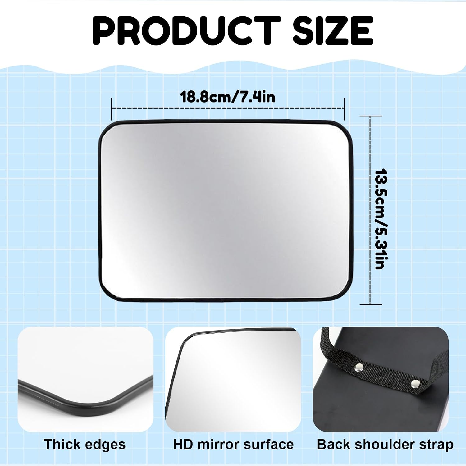 Shatterproof Baby Car Mirror, Car Seat Mirror for Baby Rear Facing Seat Easy Install on Headrest, Wide Angle Clear Wide View, Easily Observe the Child Move