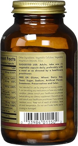 Miniatura 3 de Solgar B-complex "100", 100 cápsulas vegetales, salud del corazón, 100 unidades (paquete de 12)