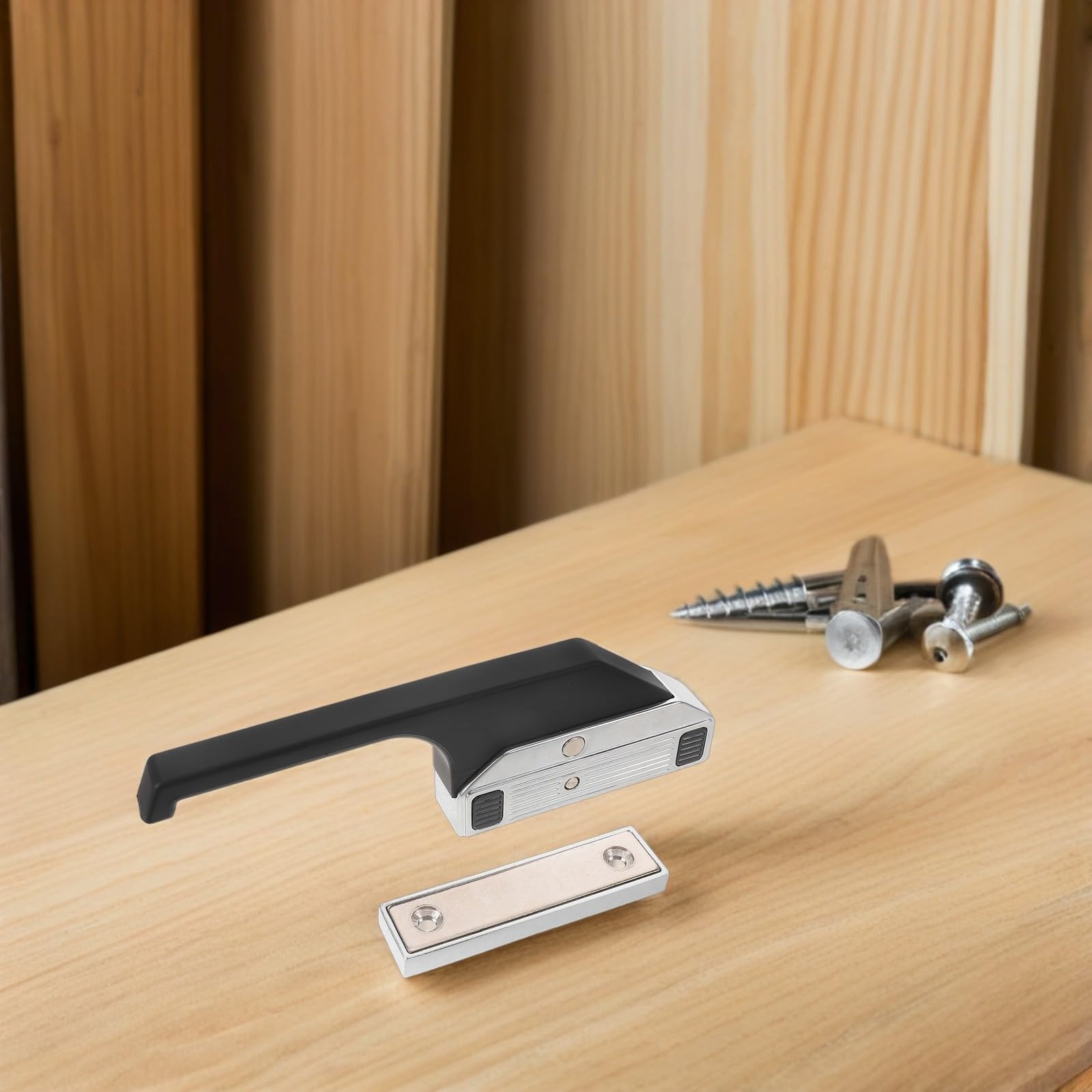 Tirador de Puerta de Aleación de Zinc Negro para Congelador y Gabinete | Agarre Ergonómico, Resistencia a Altas Temperaturas, Diseño Fácil de Limpiar