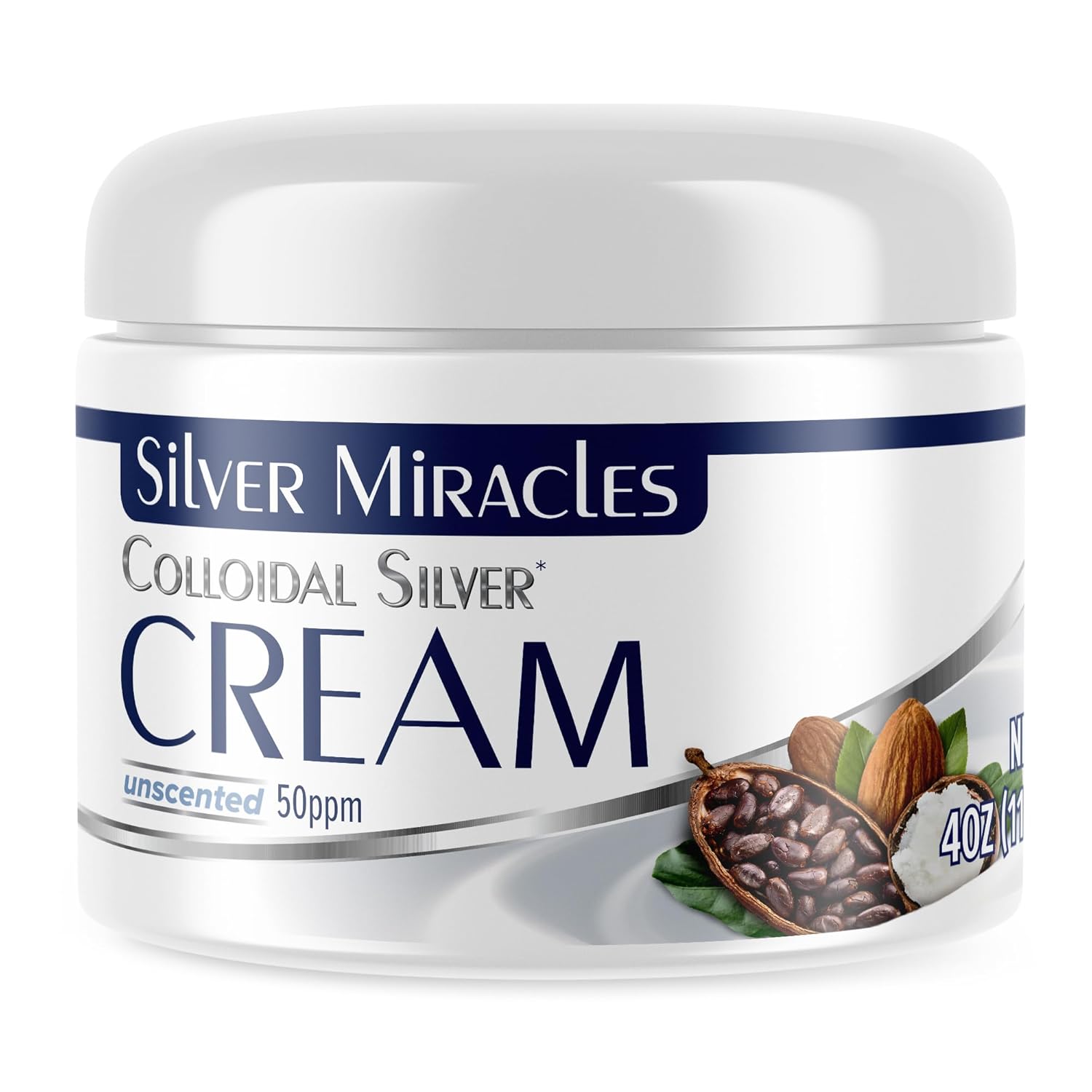 Silver Miracles Colloidal Silver Cream – 4oz – Colloidal Silver Skin Healing Cream – Scent And Dye Free – Moisturizes Dry Skin – Made With 99.999% Pure Silver Silver Miracles Colloidal Silver Cream – 4oz – Colloidal Silver Skin Healing Cream – Scent And Dye Free – Moisturizes Dry Skin – Made With 99.999% Pure Silver