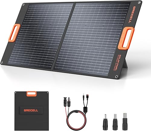 Miniatura 11 de Panel solar portátil de 120 W para generador de central eléctrica, ultraligero 5.7 libras, 25% de alta eficiencia IP65 impermeable, cargador de