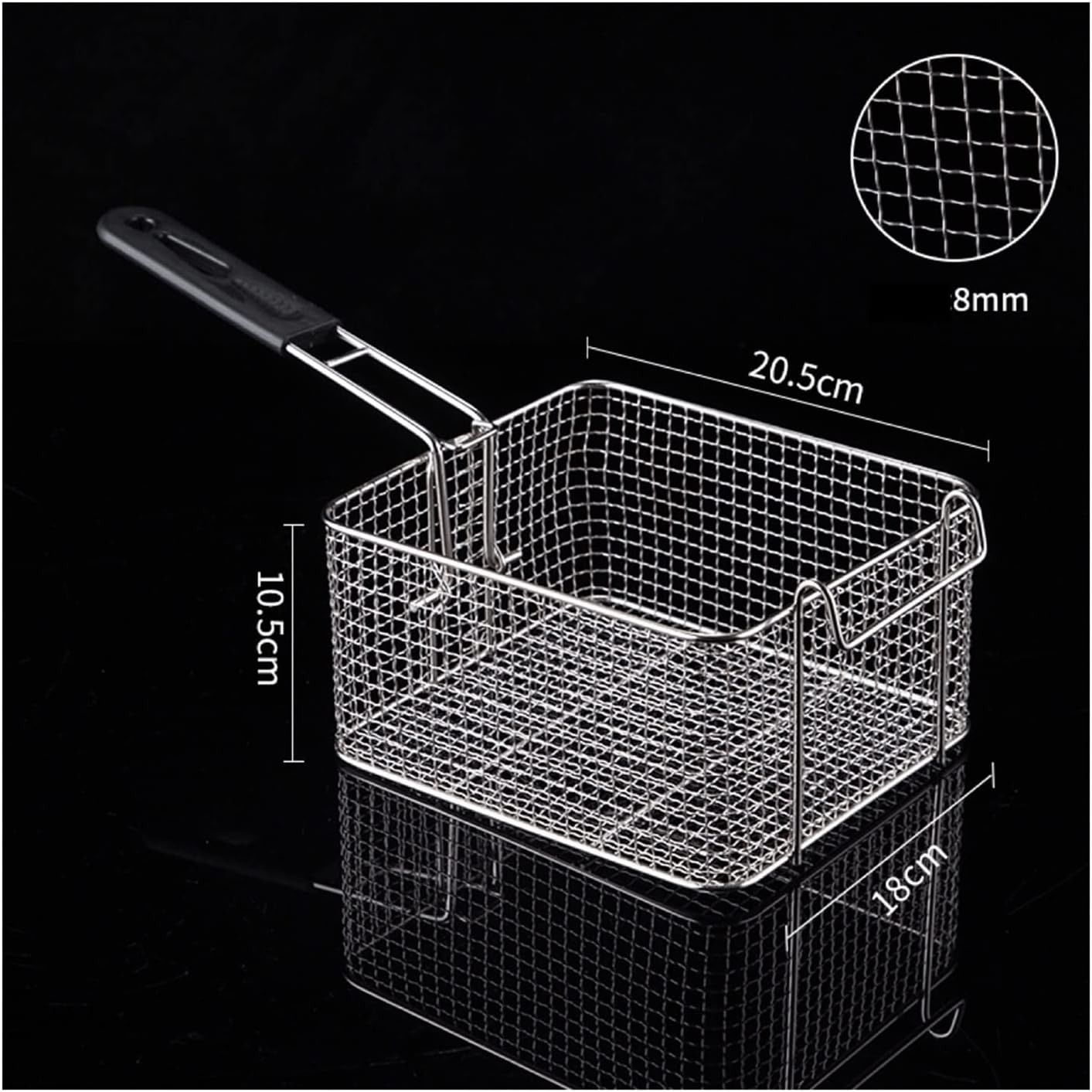 Fry Basket Stainless Steel Frying Basket Frying Net Electric Fryer Frying Net Pot French Fries Chicken Chop Frying Basket Home Restaurant Assistant Fried Baskets/French Fries Basket (Color : 01)
