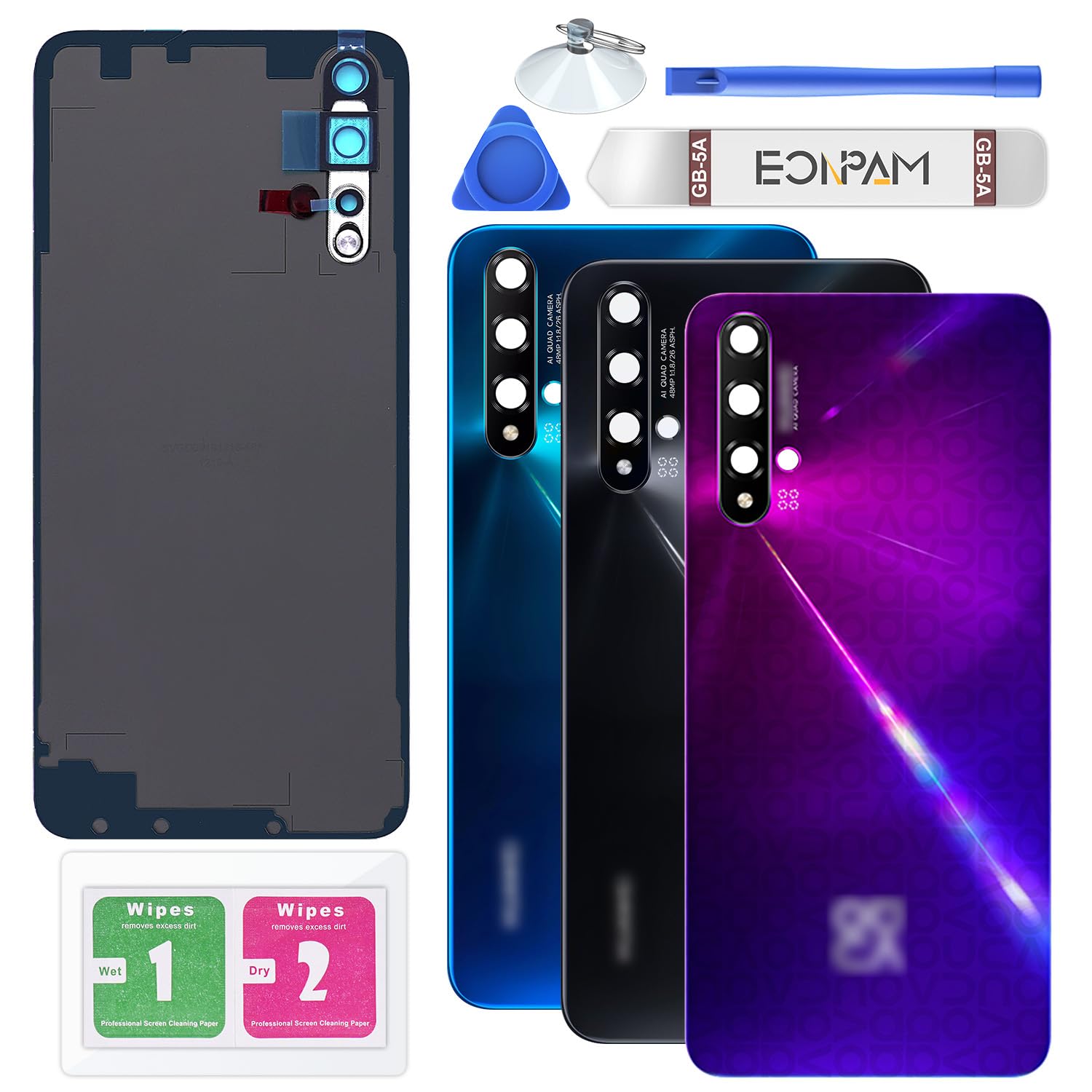Amazon.com: Eonpam Back Cover Glass for Huawei Nova 5T YAL-L21/L61