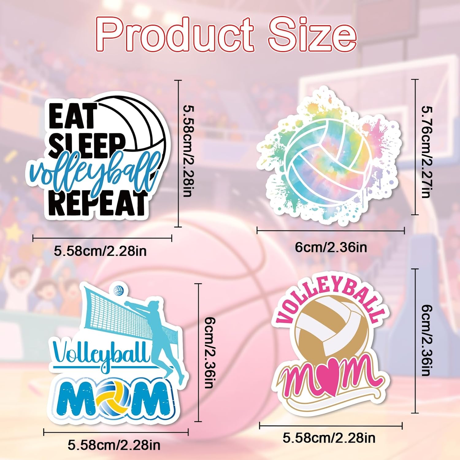 Pink Volleyball Stickers for Women - 100 Pcs Cute Volleyball Vinyl Sticker Decals, Sports Decals for Laptop Water Bottle Phone Case Notebook Skateboard Helmet Luggage Gift image 3