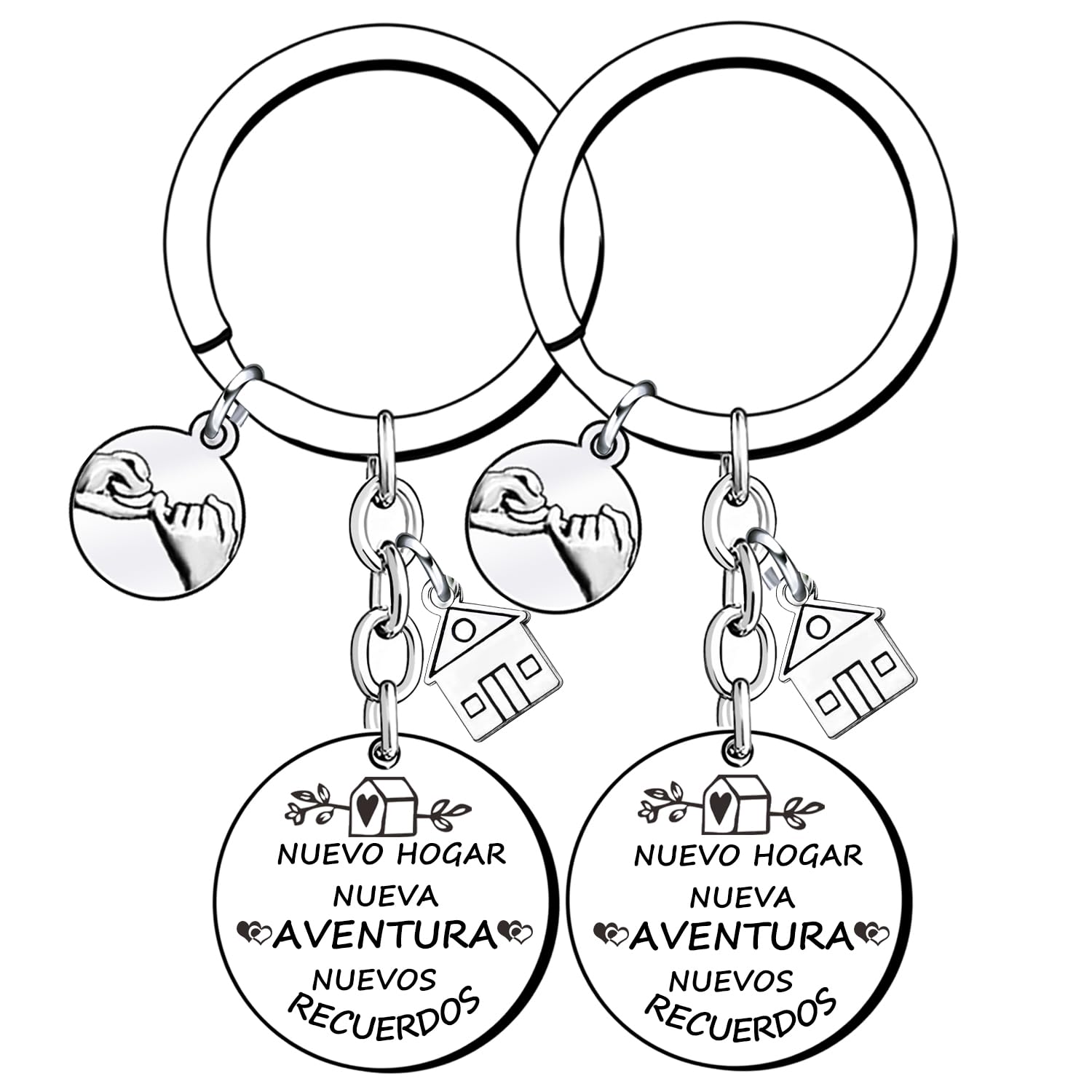 XQXQXZ 2 PS Puzzle Partner Llavero Nuevo Casa Colgante Set Letters aleación acero inoxidable con grabado Llavero pareja Amor Amistad Regalos el día de San Valentín, Navidad, Regalos Cumpleaños