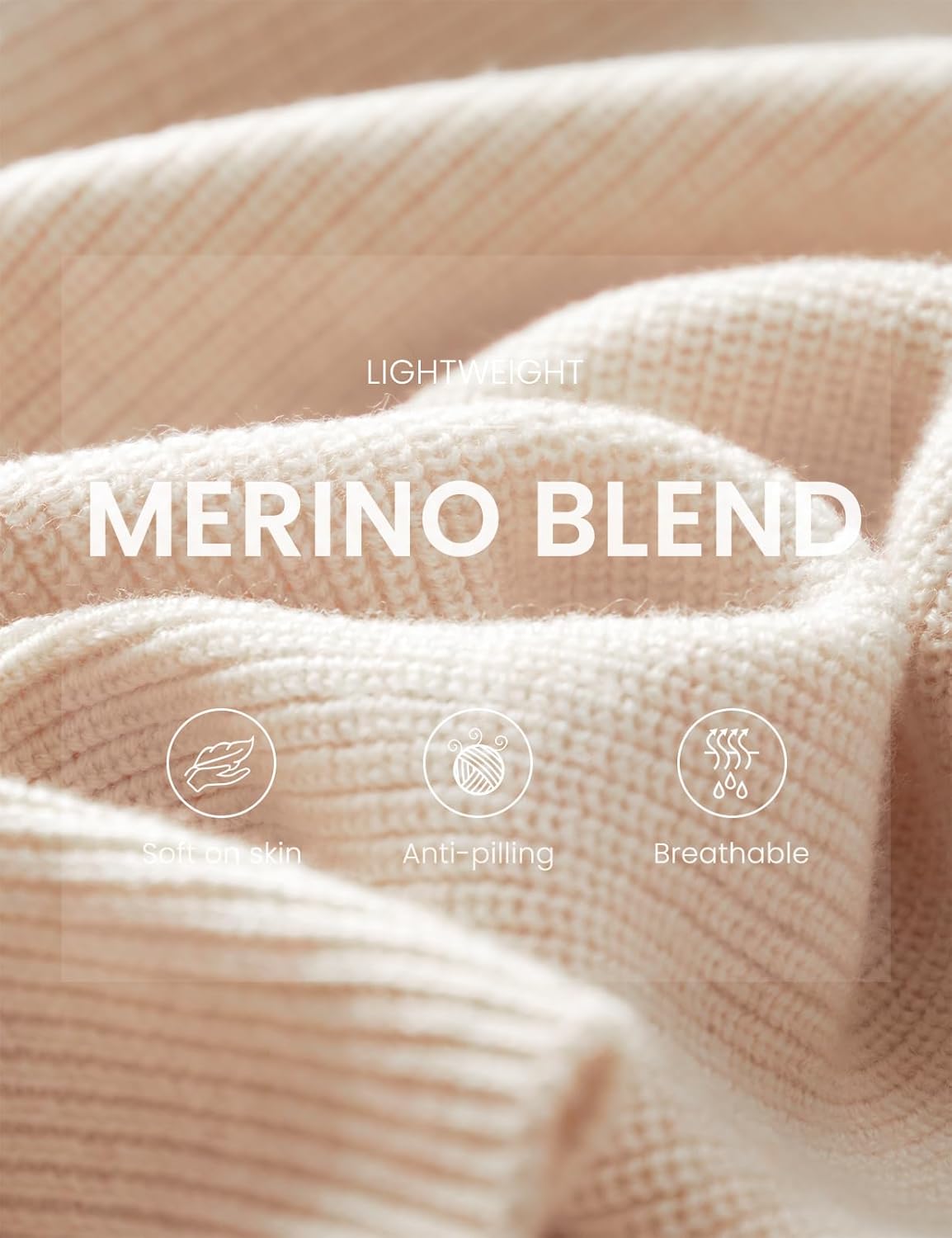 Women's Merino Wool Blend Sweater 2025 Fall Winter Casual Crew Neck Warm Soft Long Sleeve Knit Pullover Sweater - Image 4