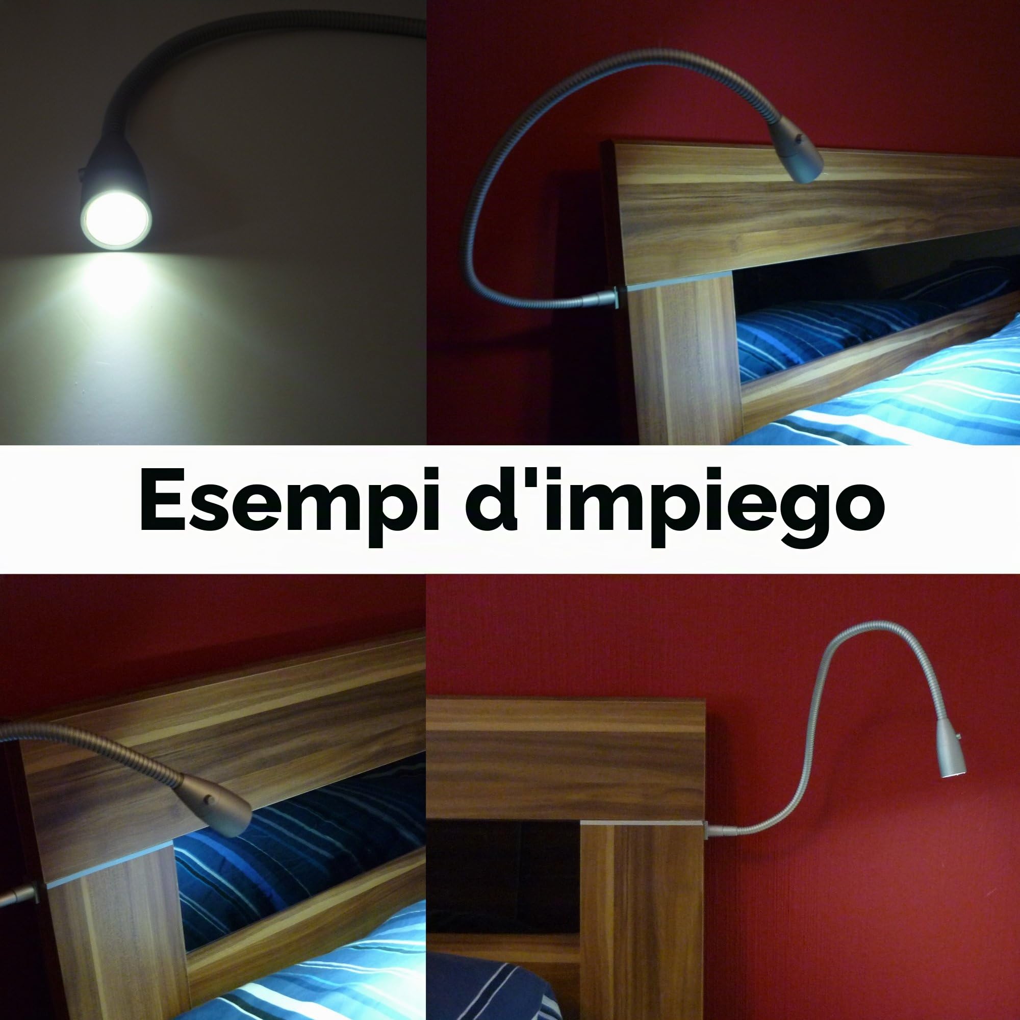 kalb Material für Möbel Lampada da letto a LED Lampada da lettura Lampada da comodino Lampada da letto luce da lettura, selezione: SET da 2 pezzi