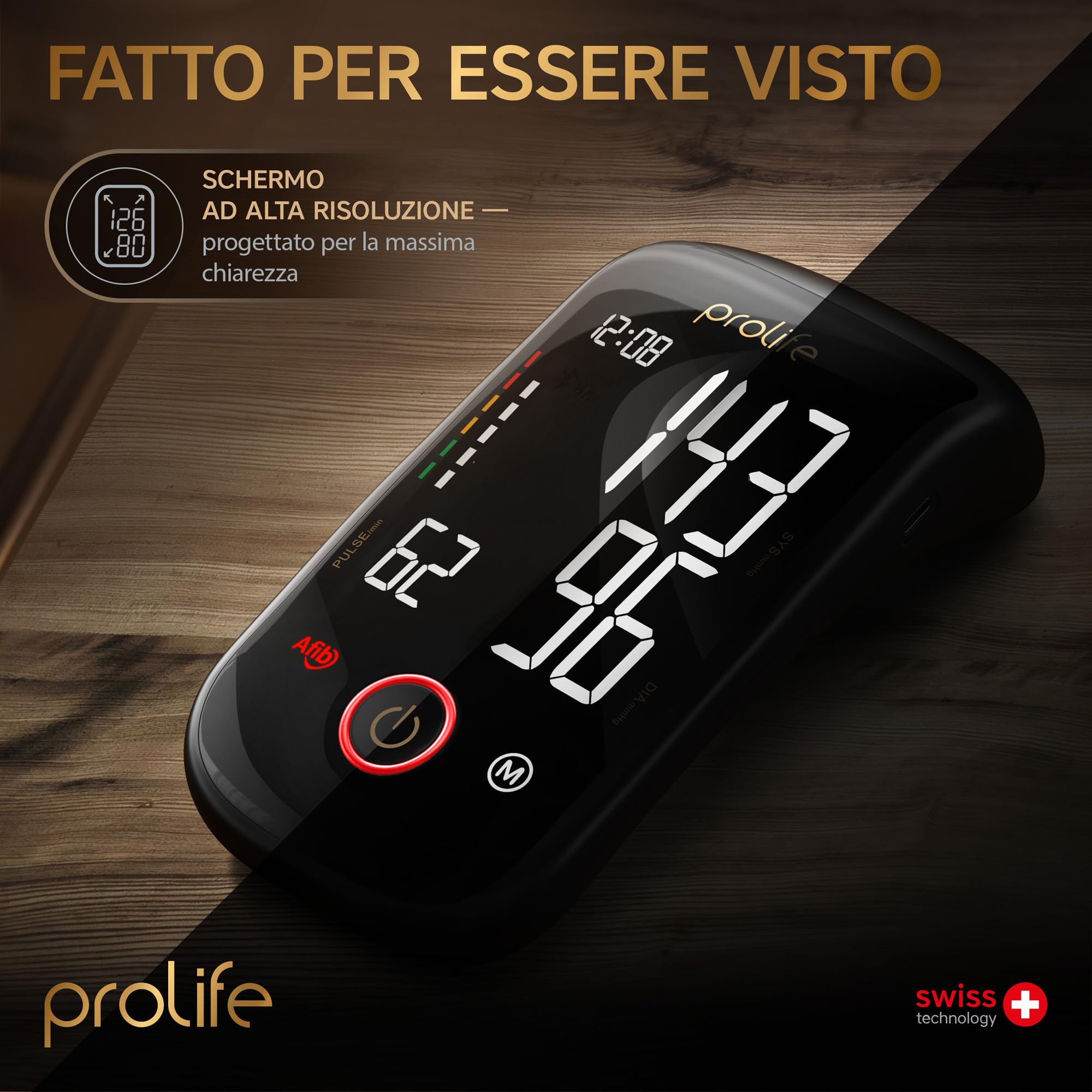 Prolife PX7 Premium Tensiómetro de Brazo Digital con Tecnología AFib Smart, Medidor de Tensión Arterial Bluetooth Homologado con Manguito