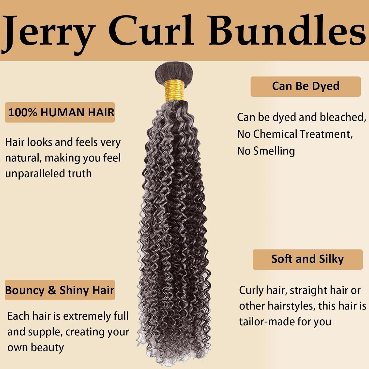 P4/Grey Human Hair Bundles 16 Inch Jerry Curly Wave Human Hair Bundles Highlight Chocolate Grey Unprocessed Soft Sewn In Hair with Double Weft for Black Women