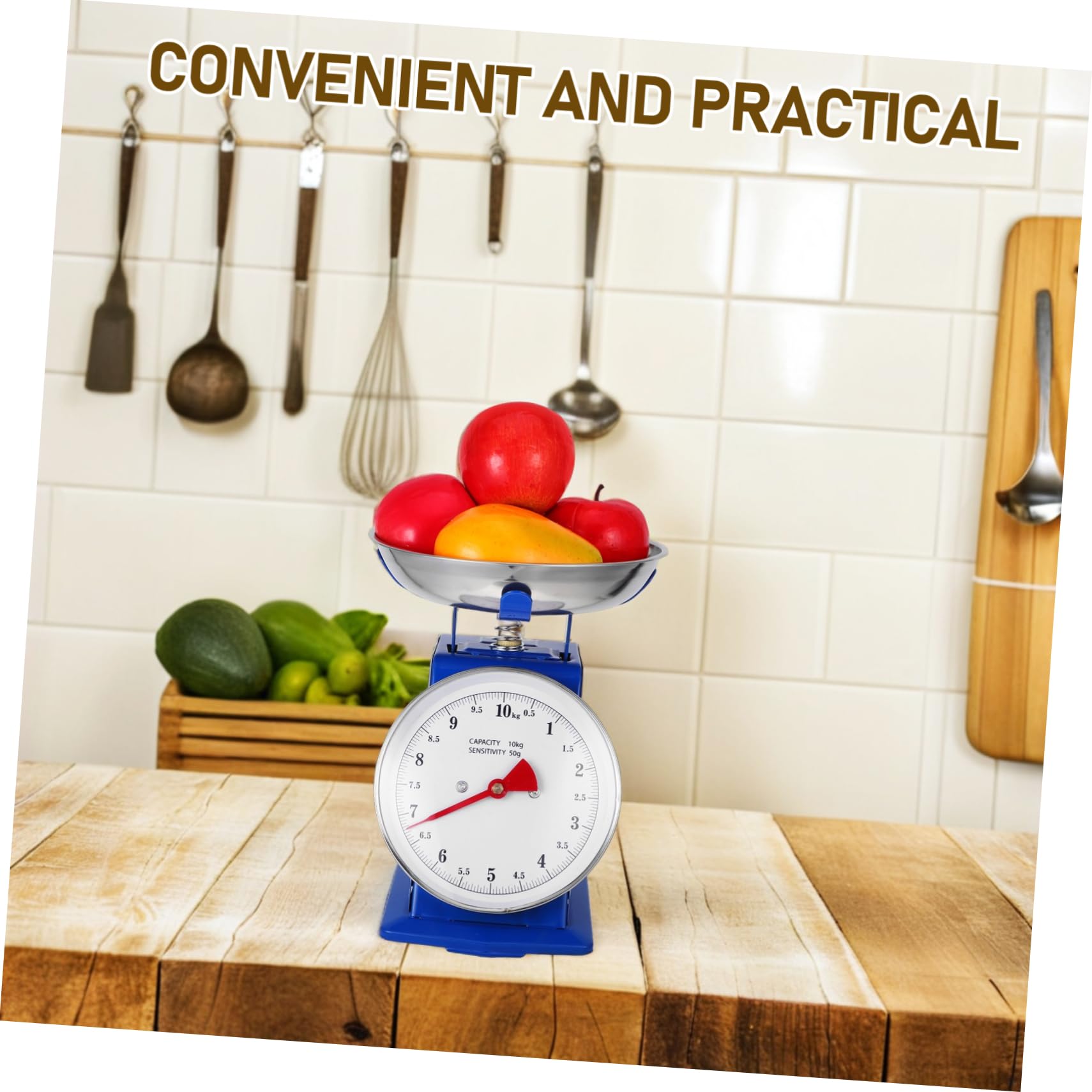 Mechanische Küchenwaage 10kg mit Abnehmbarem Edelstahl Tablett Batteriefrei und Präzise im Vintage Design zum Backen und Küchendeko