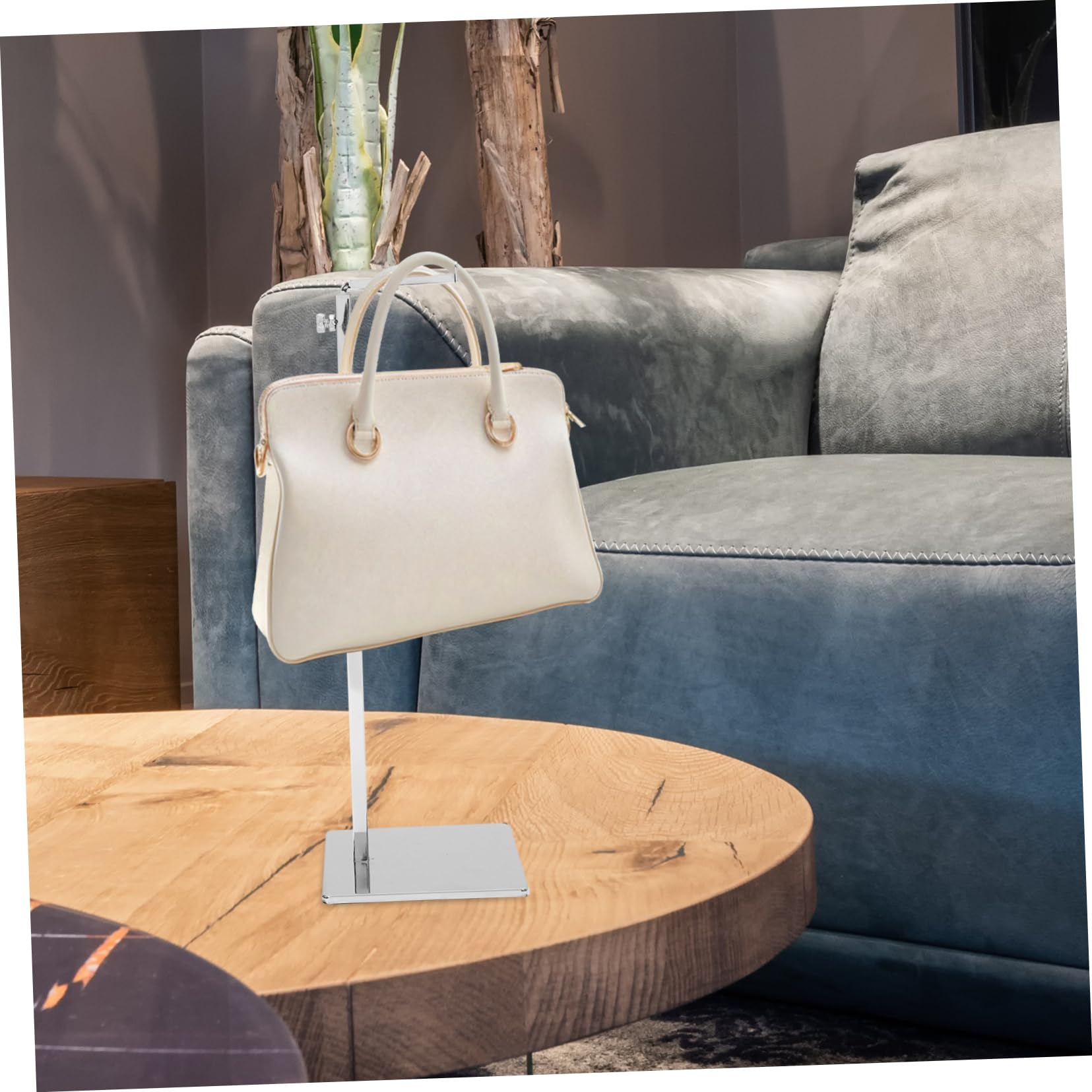 GLEAVI Perchero Metálico para Bolsos de Mano Expositor de Mostrador Organizador de Bolsos Cruzados para Tienda de Moda