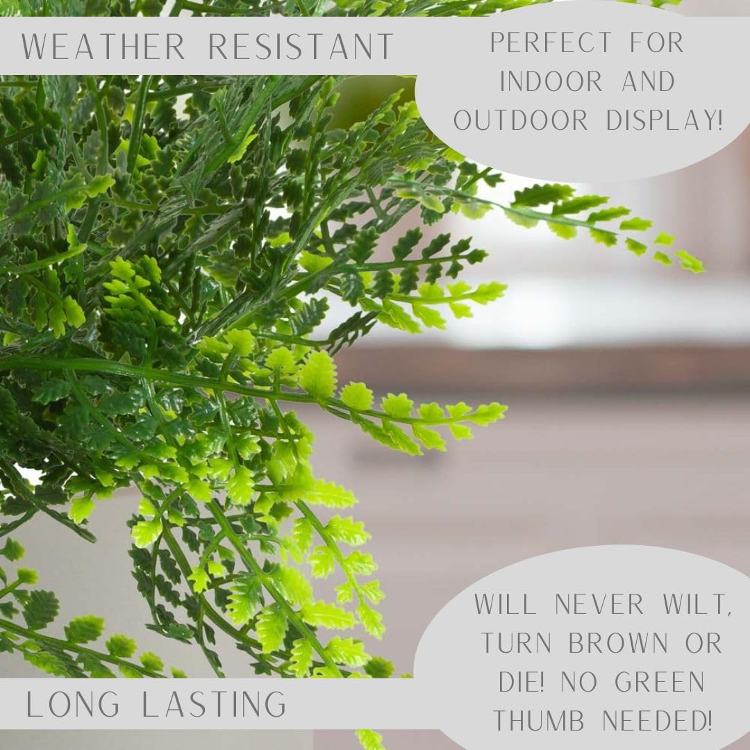 Factory Direct Craft Package of 6 Artificial Vinyl Forest Fern Picks for Floral Arranging, Crafting and Decorating | Use Indoor or Outdoors