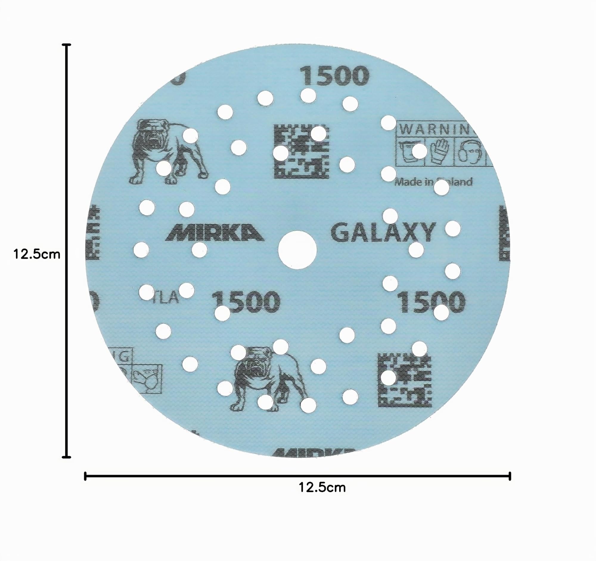 Mirka Galaxy carta abrasiva epossidica 125mm a strappo grana 1500 per la levigatura di resina epossidica, legno, epossidica, rivertable 50 pz. dischi abrasivi