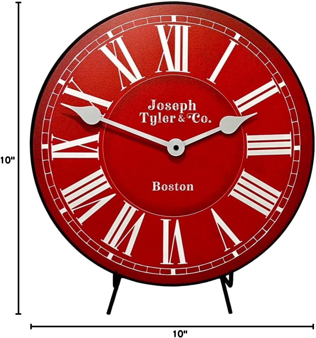 Classic Red Wall Clock | Ultra Quiet Quartz Mechanism | Hand Made in USA Beautiful Crisp Lasting Color | Comes in 8 Sizes | 10-Inch