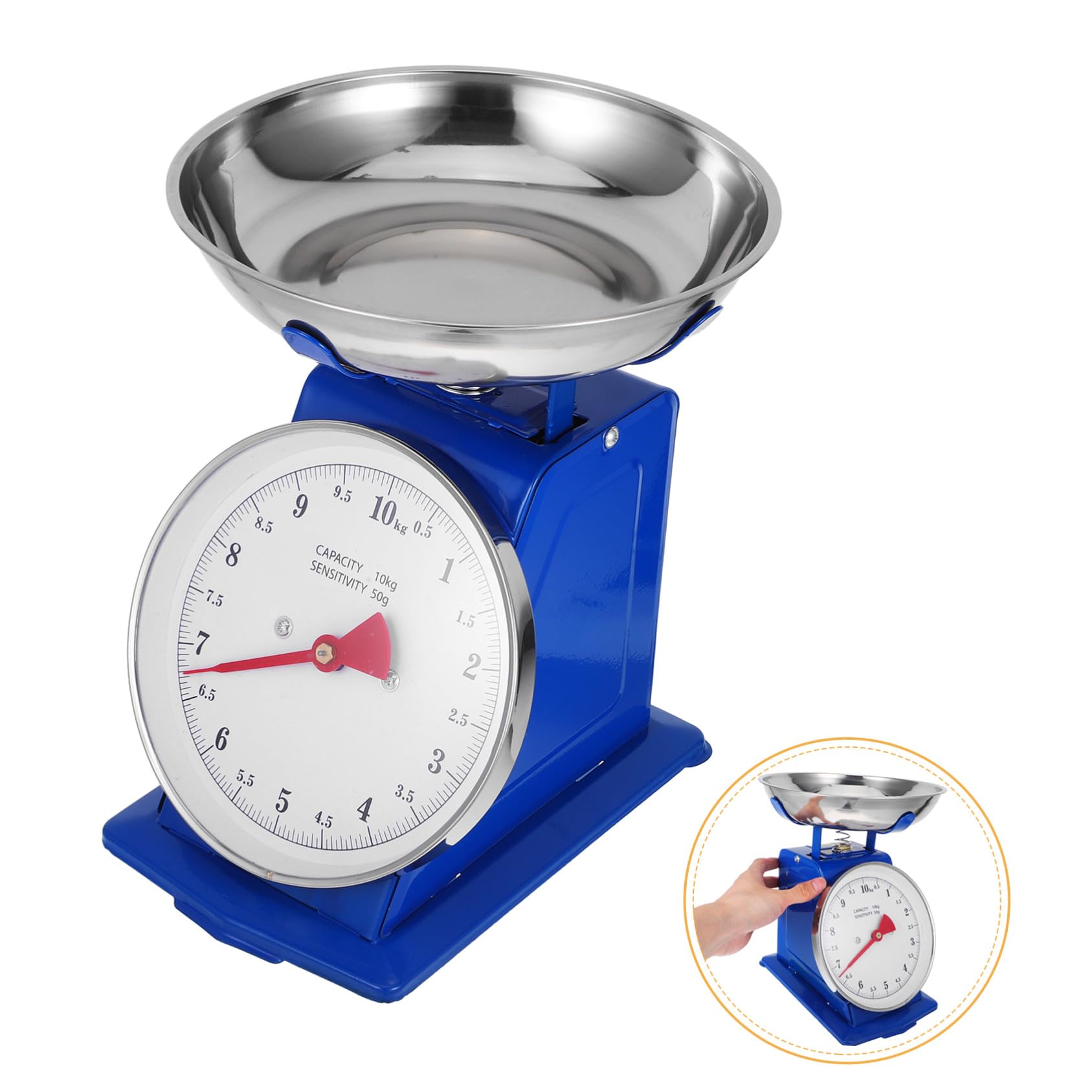 LIFKOME Báscula Mecánica de Cocina y Capacidad de 10 Kg Vintage con Bandeja Desmontable Precisa sin Batería para Preparación de Comidas y Horneado