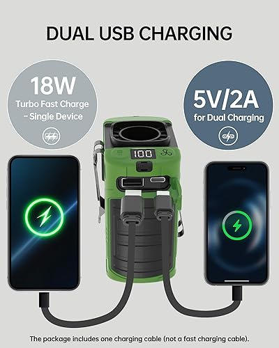 Miniatura 5 de Ventilador de cintura portátil 2025  10000 mAh 35 H de tiempo de funcionamiento, 6 velocidades, máximo 59 piess, 18500 RPM, luces LED SOS y