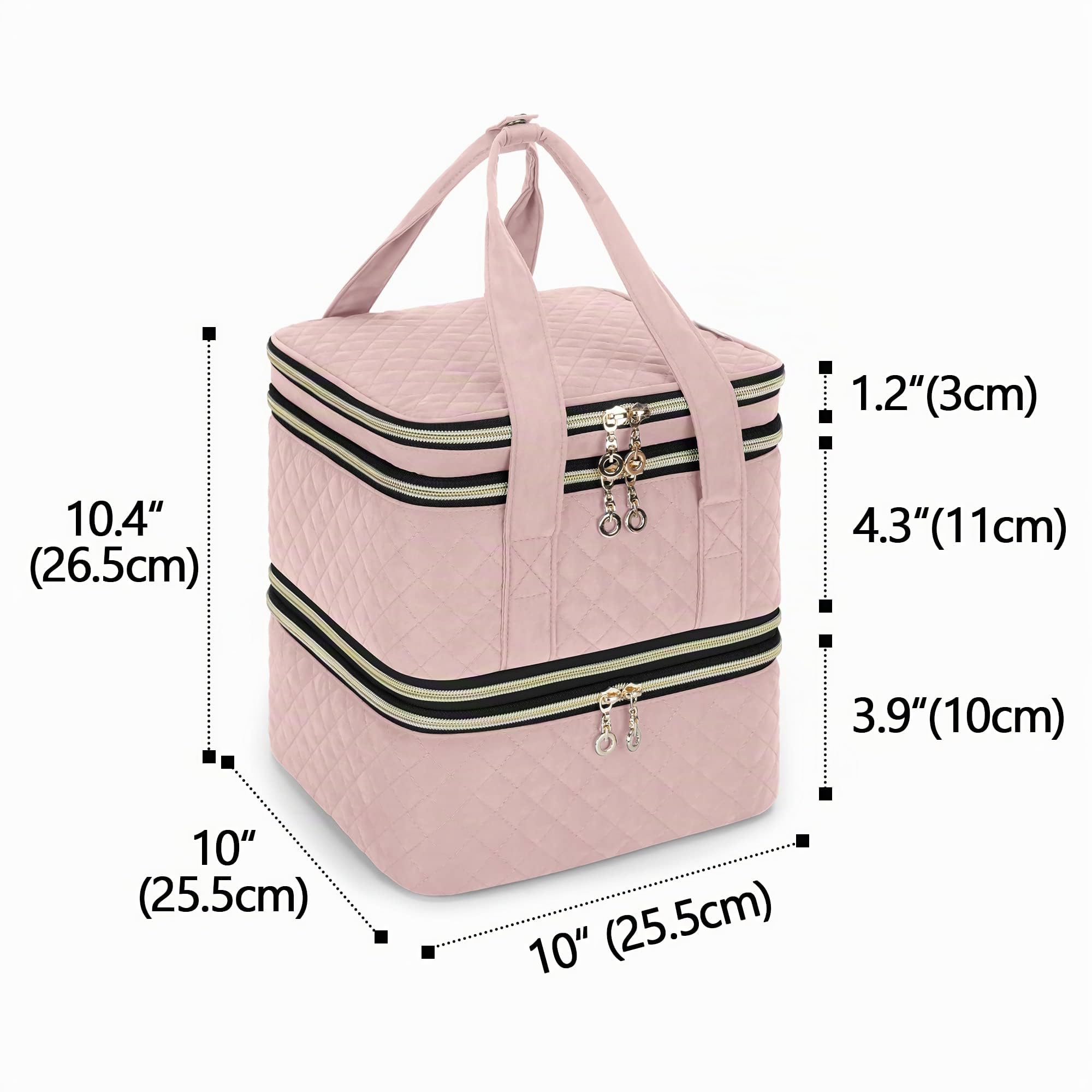 Yarwo Nagellack Aufbewahrung Tasche Kosmetikoffer für 72 Nagellack | Mit Verstellbaren Trennwänden gegen Umkippen, 3 Schichten, Transparenten Taschen und Polsterung für Maniküre und Reise