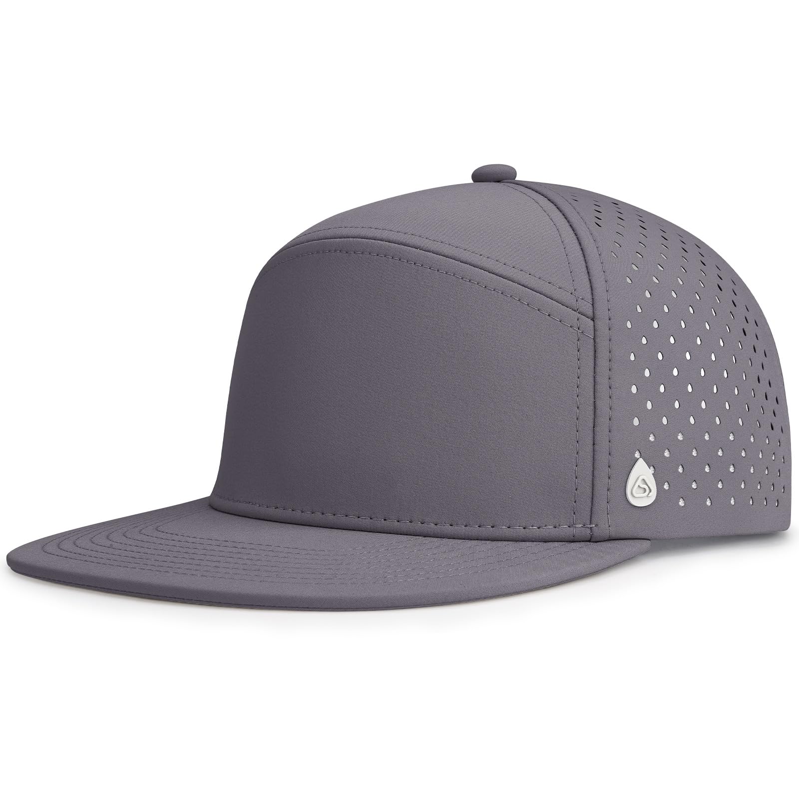 AOPREL Gorra de béisbol de ala plana ajustable para hombre, gorra de malla de camionero, gorra de rendimiento para hip hop, deporte, entrenamiento, gris oscuro