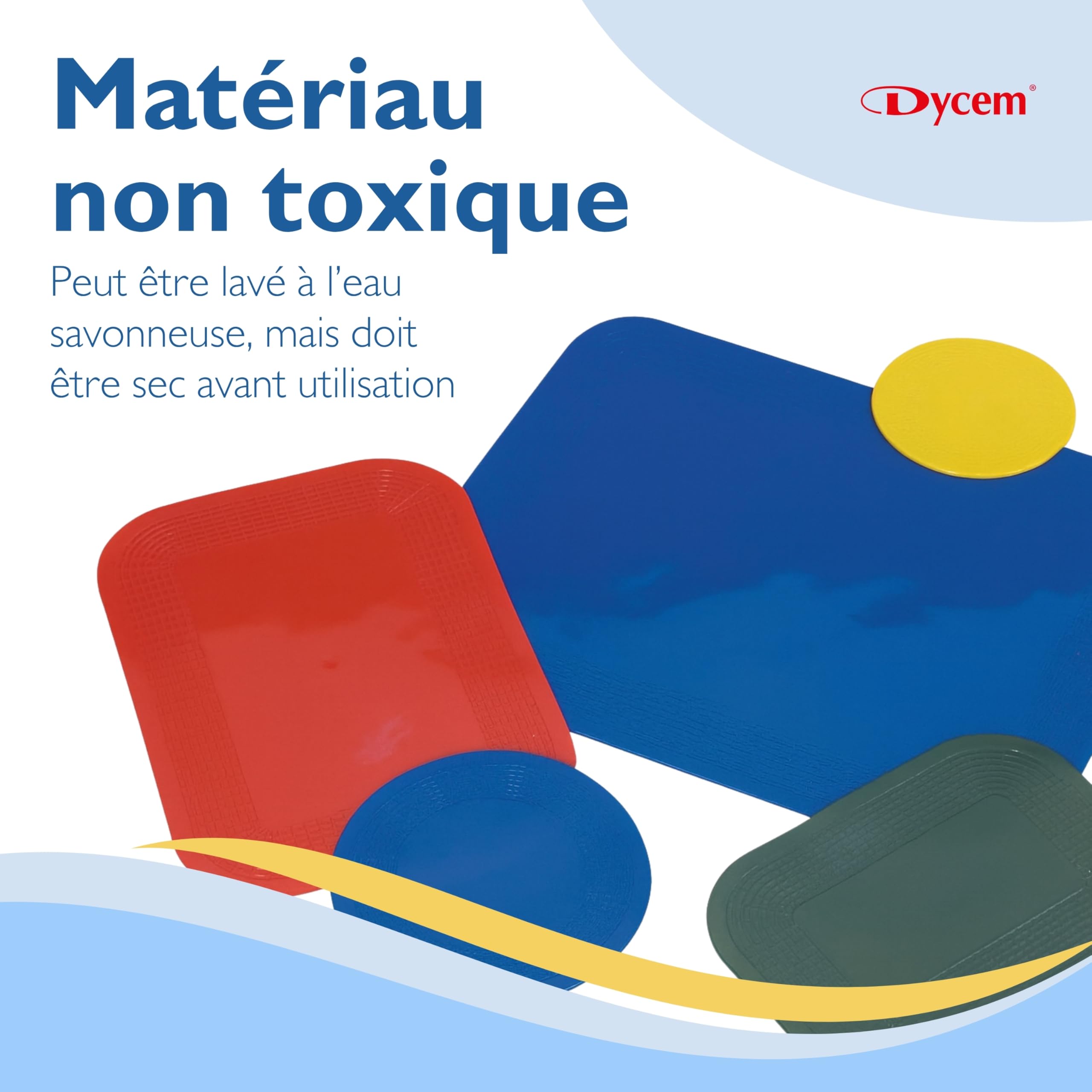 Dycem 38 x 45 cm Anti-glisse Jaune é paisseur 3 mm