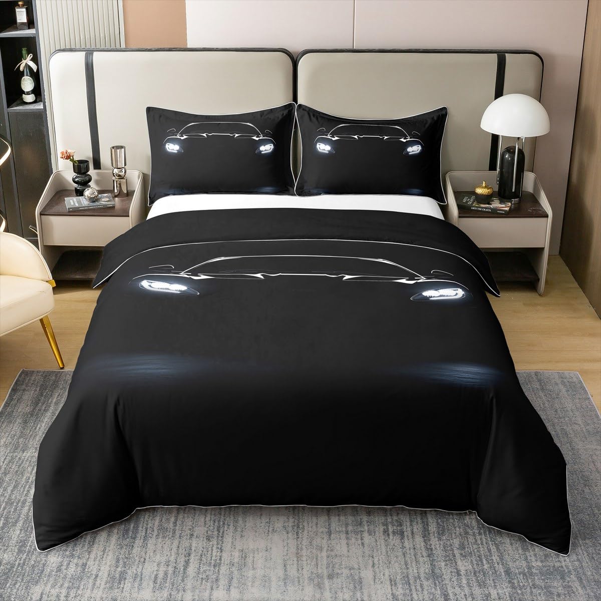 Housse de couette 240x260 voiture de course pour lit garçon et fille ado