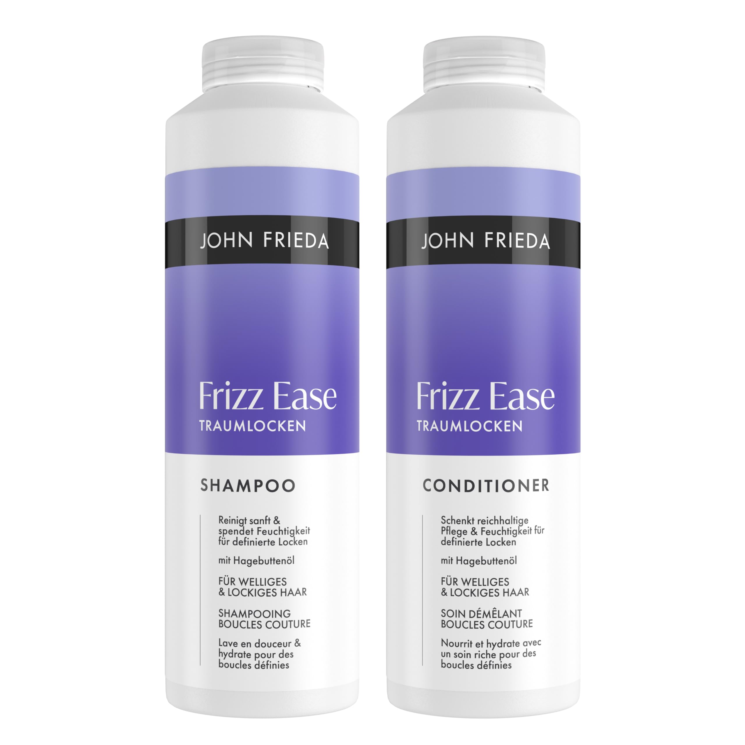 John Frieda Traumlocken Set - Shampoo, 500ml & Conditioner, 500ml - Frizz Ease Serie - Für lockiges, welliges Haar
